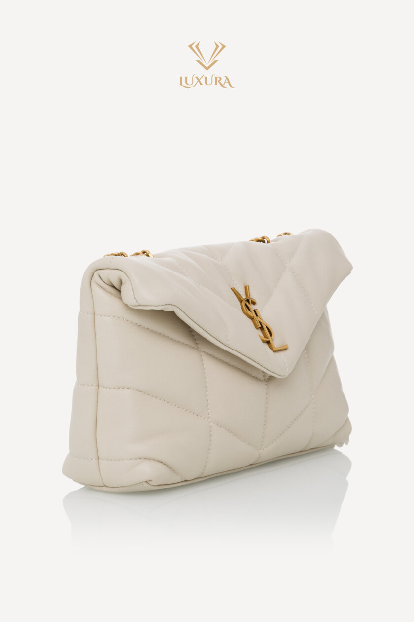 Cross Body and Shoulder Bags | SAINT LAURENT Toy Puffer in Lambskin Blanc Vintage