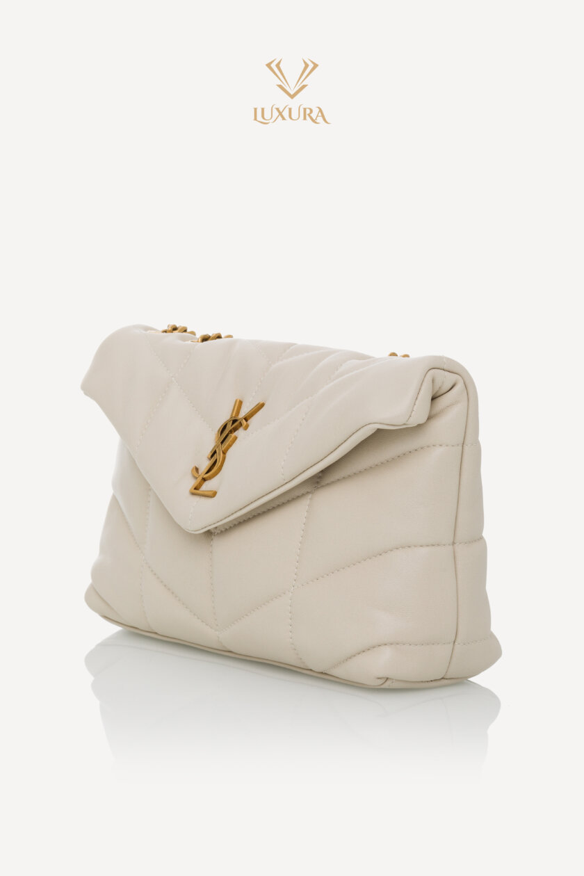 Cross Body and Shoulder Bags | SAINT LAURENT Toy Puffer in Lambskin Blanc Vintage