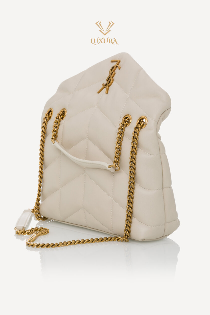 Cross Body and Shoulder Bags | SAINT LAURENT Toy Puffer in Lambskin Blanc Vintage