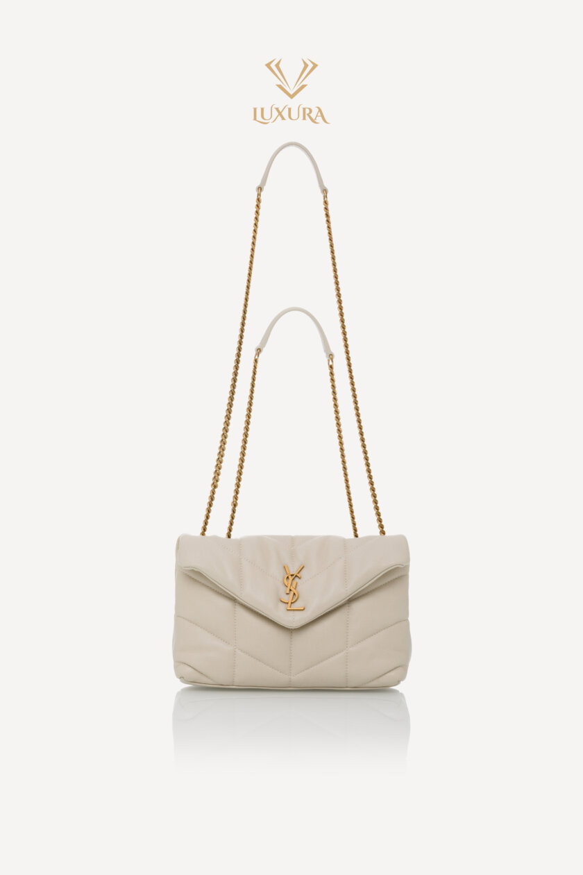 Cross Body and Shoulder Bags | SAINT LAURENT Toy Puffer in Lambskin Blanc Vintage