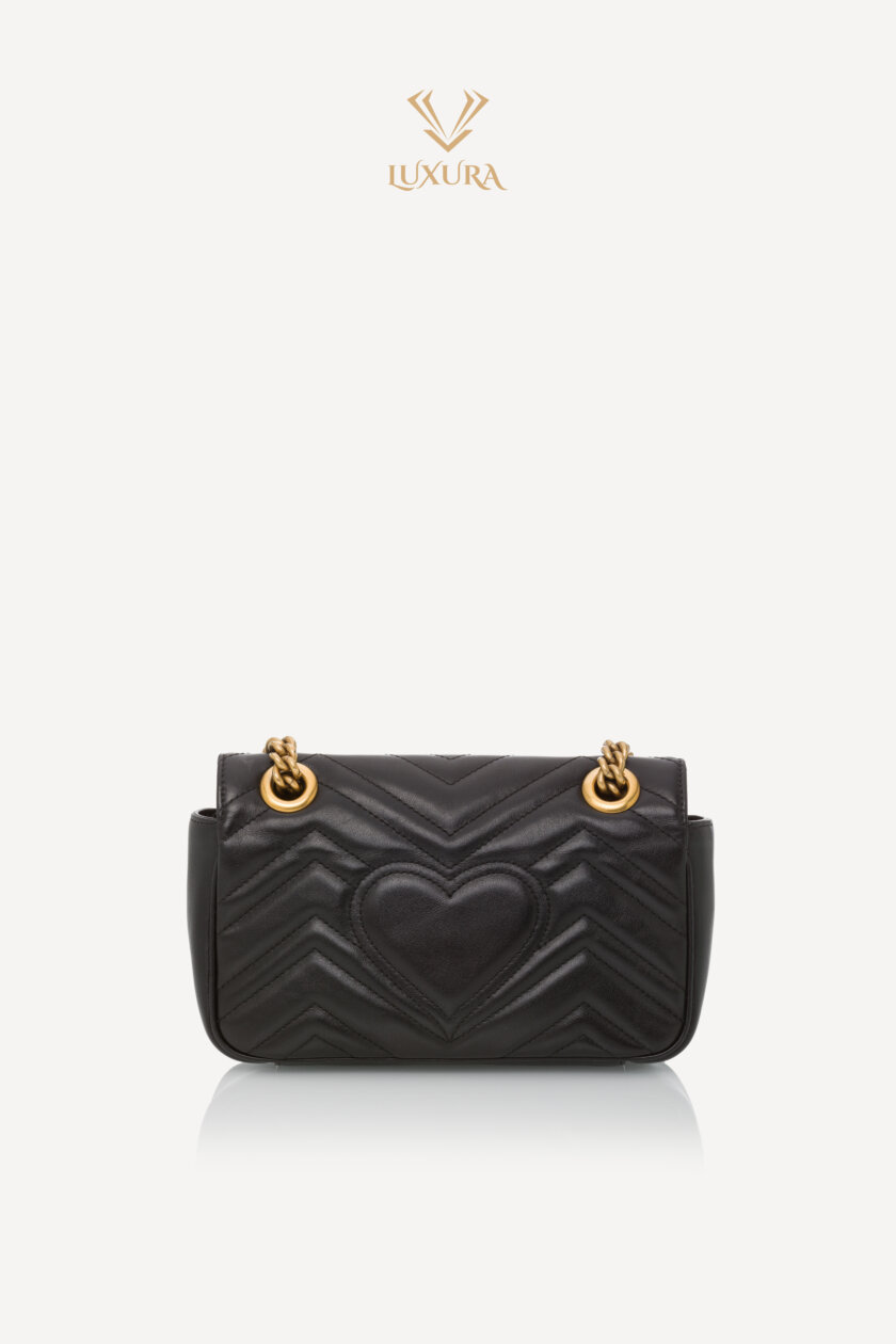 Party | GUCCI Calfskin Matelasse Mini GG Marmont Shoulder Bag Black