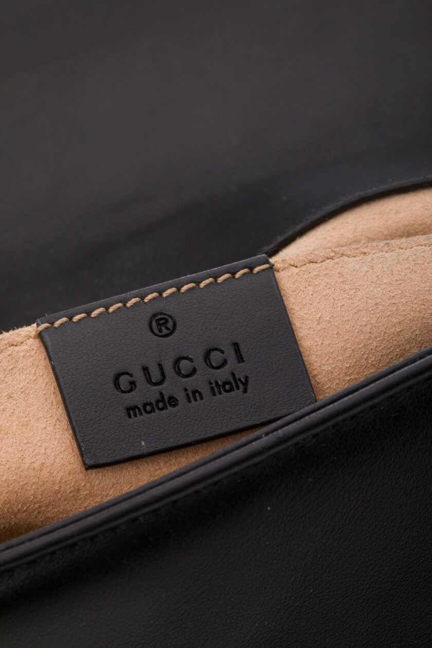 Party | GUCCI Calfskin Matelasse Mini GG Marmont Shoulder Bag Black