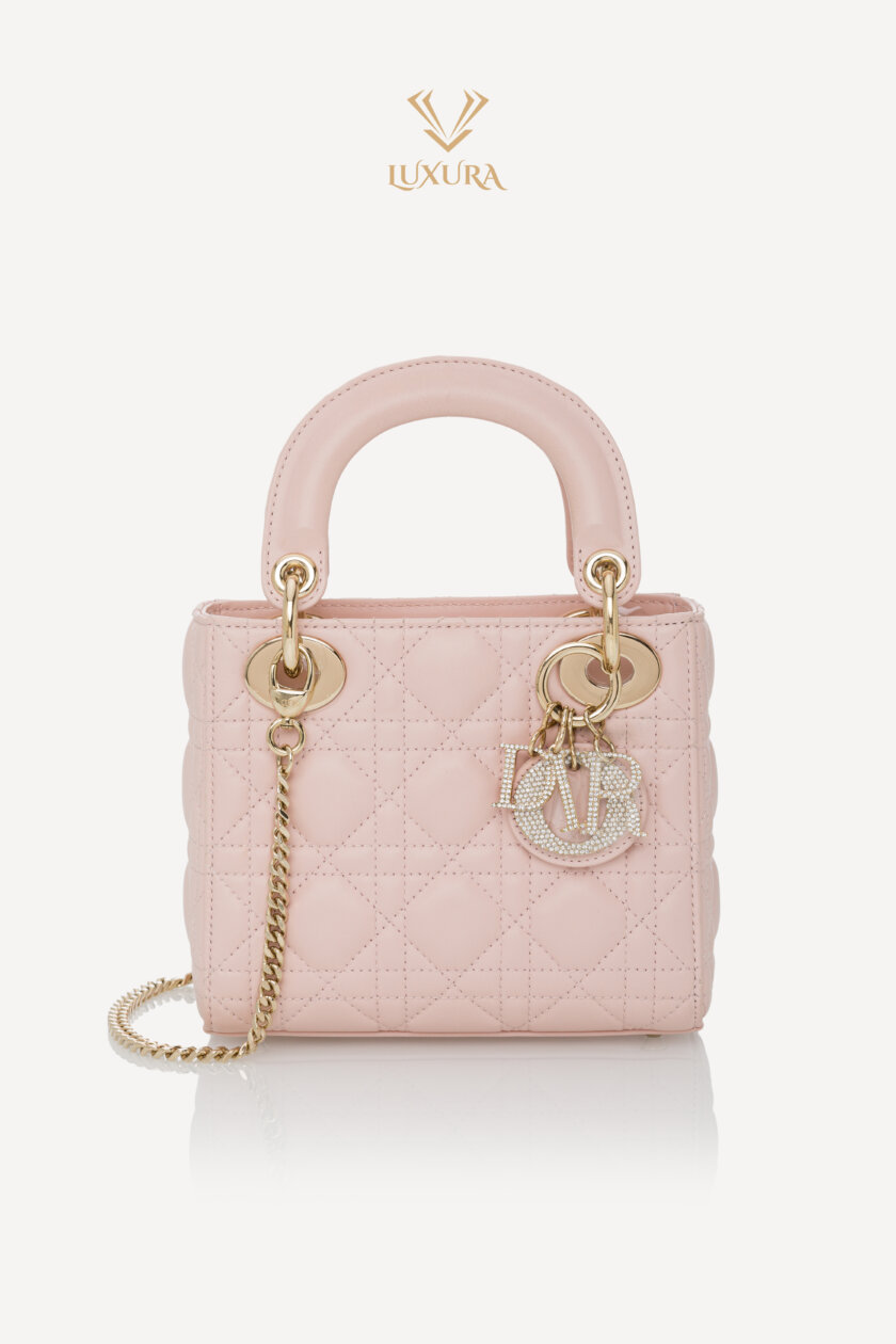 Casti | DIOR Mini Lady Dior Bag Powder Pink Cannage Lambskin