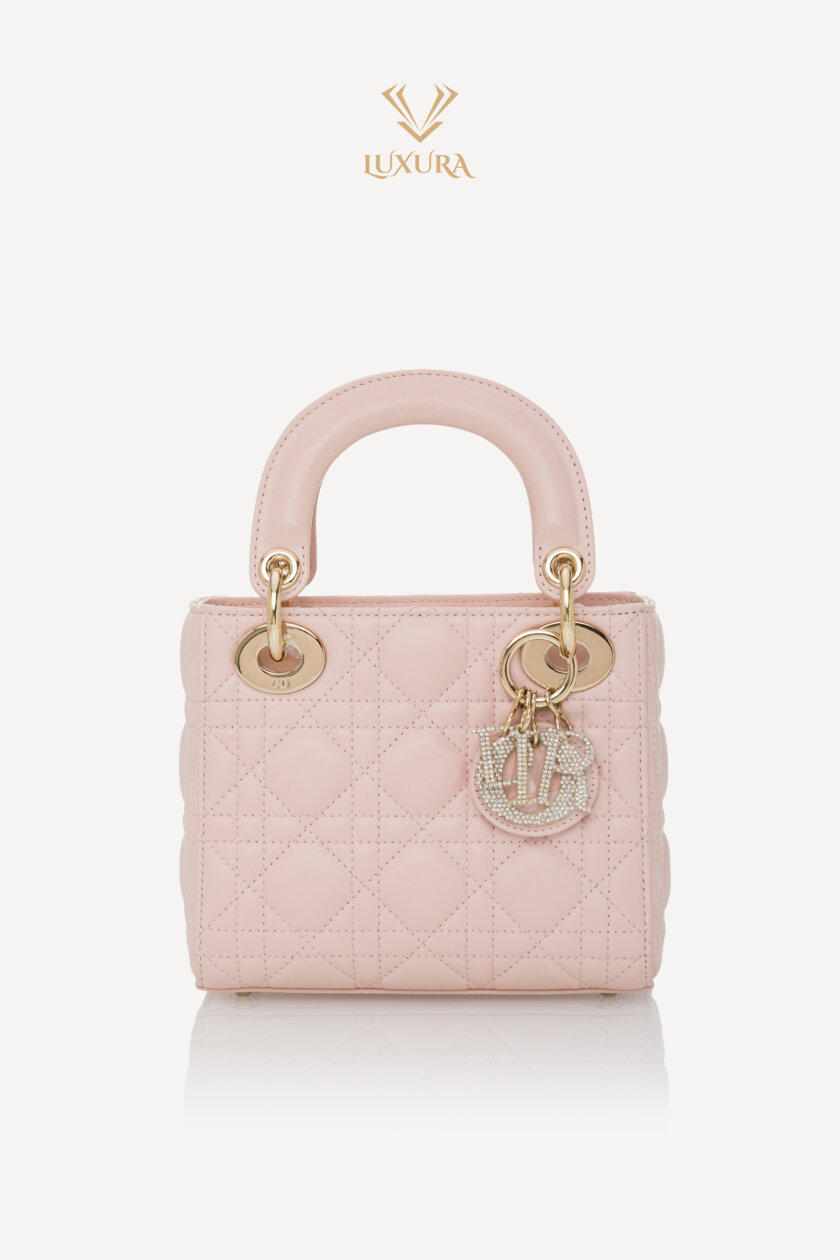 Casti | DIOR Mini Lady Dior Bag Powder Pink Cannage Lambskin
