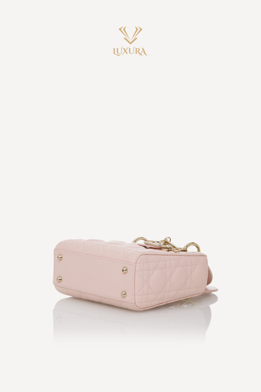 Casti | DIOR Mini Lady Dior Bag Powder Pink Cannage Lambskin