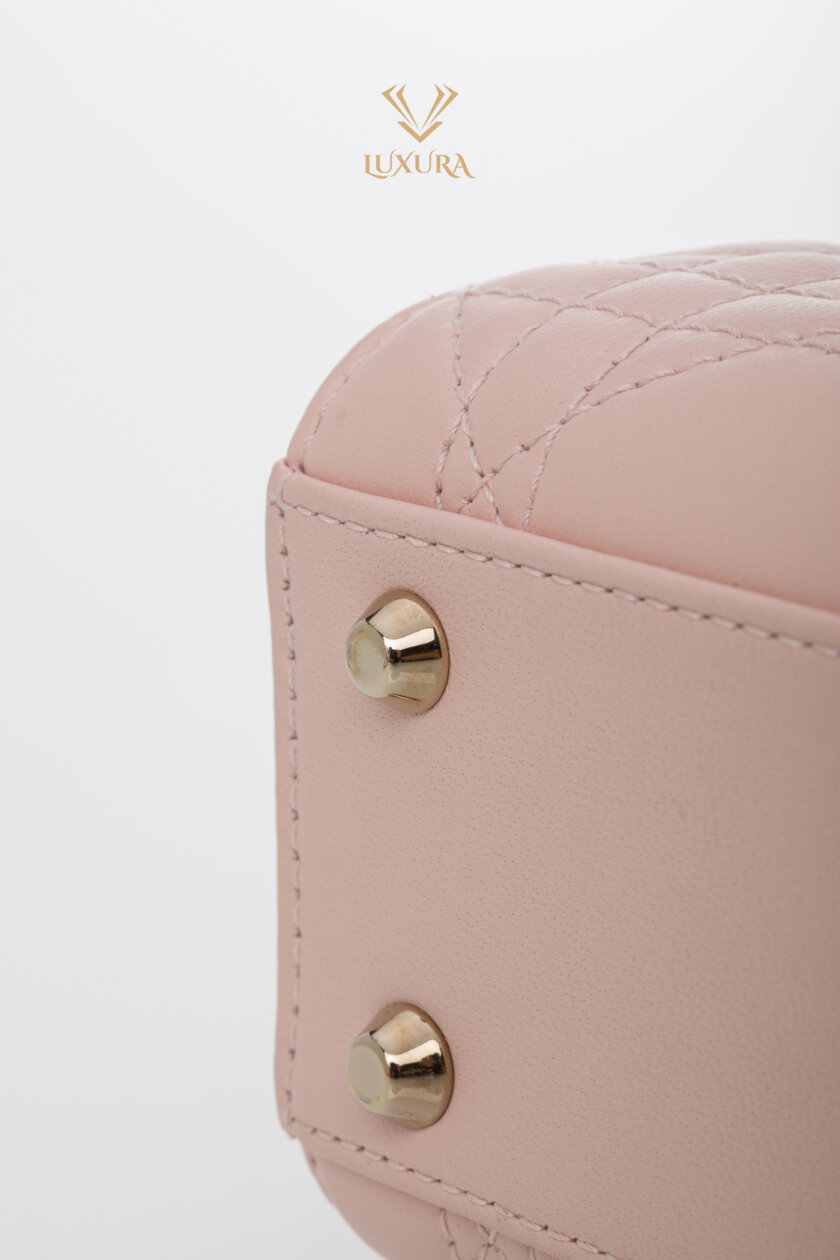 Casti | DIOR Mini Lady Dior Bag Powder Pink Cannage Lambskin