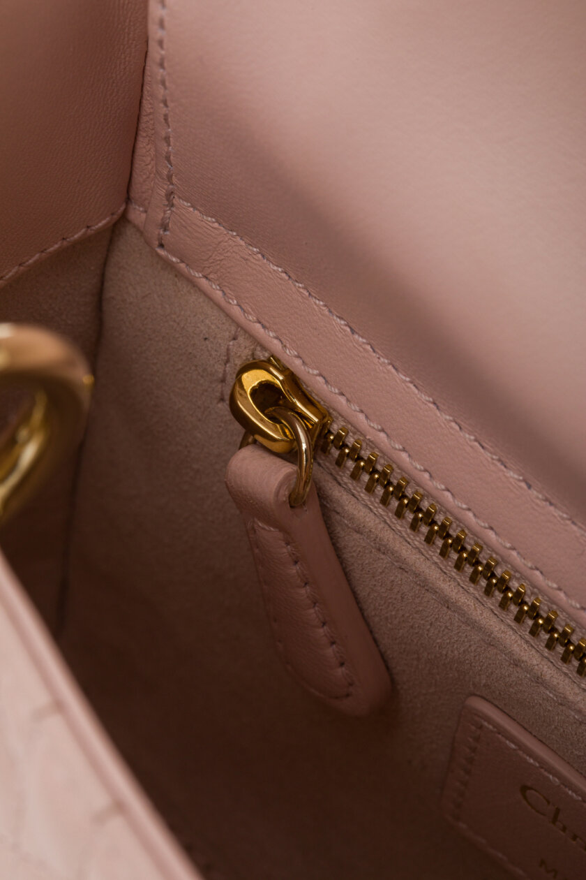 Casti | DIOR Mini Lady Dior Bag Powder Pink Cannage Lambskin