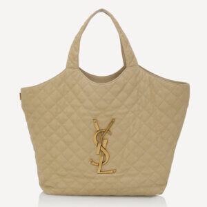 Weekend | SAINT LAURENT ICare Bag in Quilted Nubuck Suede Beige
