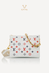 WeLove | LOUIS VUITTON Lambskin Embossed Monogram H32 PM Coussin White