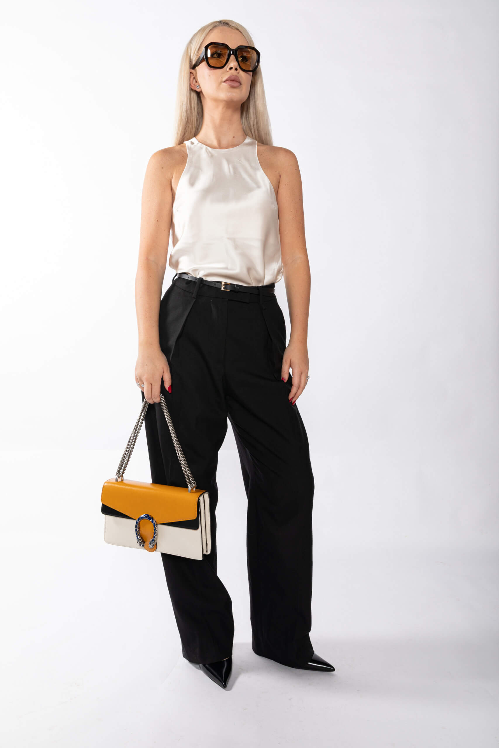 <span style="font-size: 10px;letter-spacing: .15em">HARD TO FIND</span><br> <strong>GUCCI</strong><br> <div style="margin-top:10px;font-size:16px">Azalea Calfski Tricolor Small Dionysus Shoulder Bag><br> - Image 9