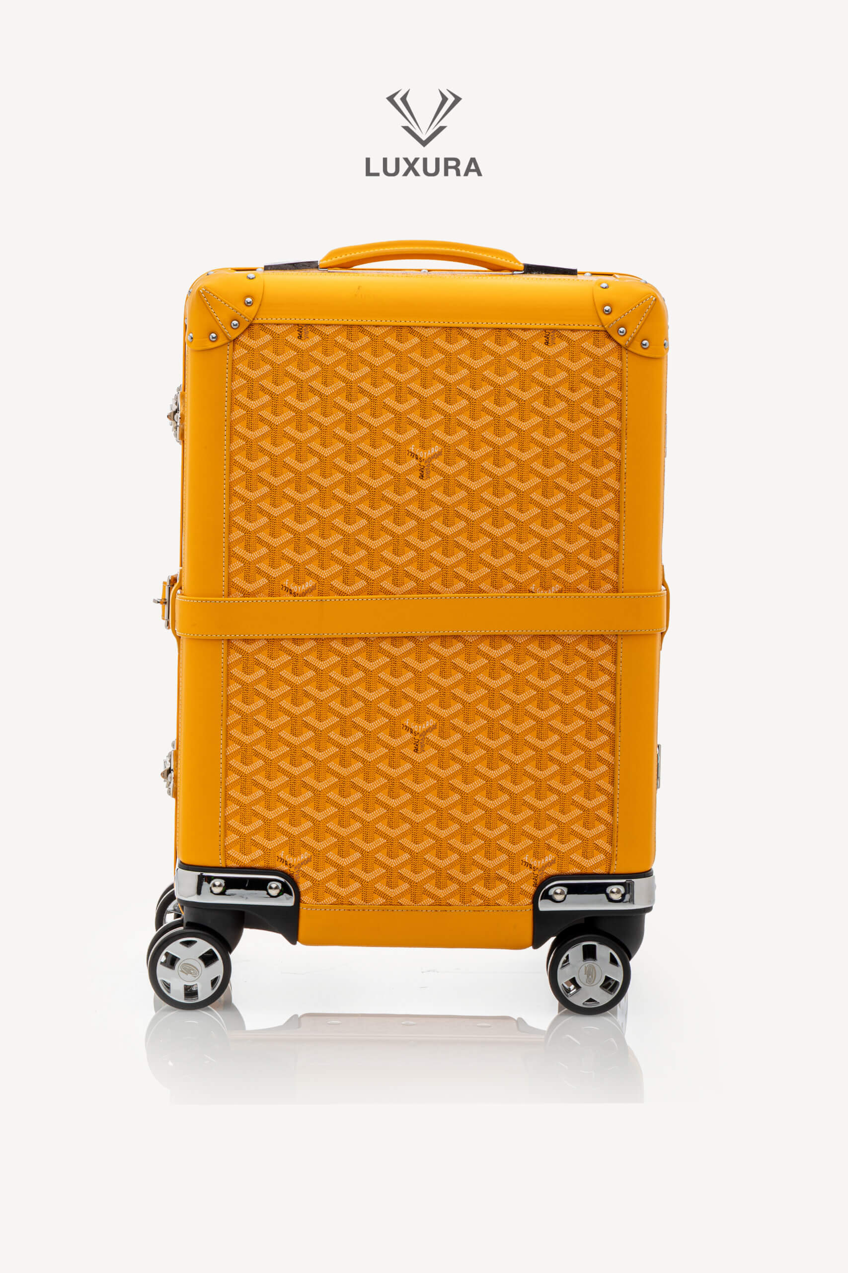 <span style="font-size: 10px;letter-spacing: .15em">HARD TO FIND</span><br> <strong>GOYARD</strong><br> <div style="margin-top:10px;font-size:16px">Bourget PM Trolley Case Yellow</div><br>