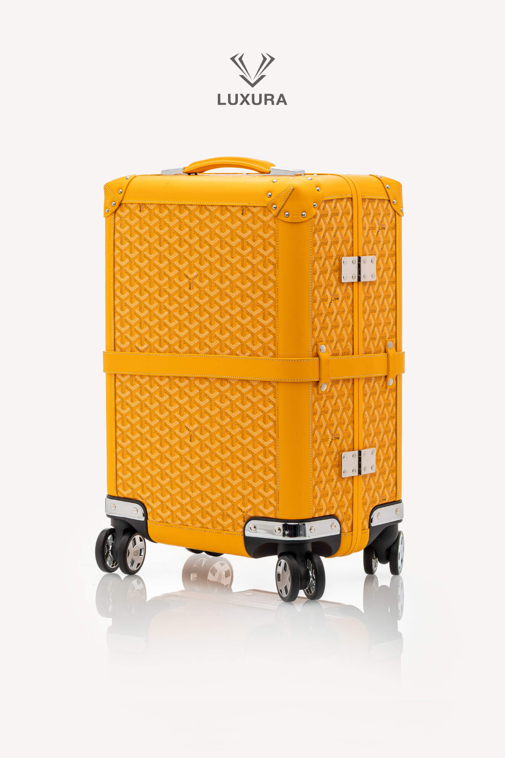 <span style="font-size: 10px;letter-spacing: .15em">HARD TO FIND</span><br> <strong>GOYARD</strong><br> <div style="margin-top:10px;font-size:16px">Bourget PM Trolley Case Yellow</div><br> - Image 10