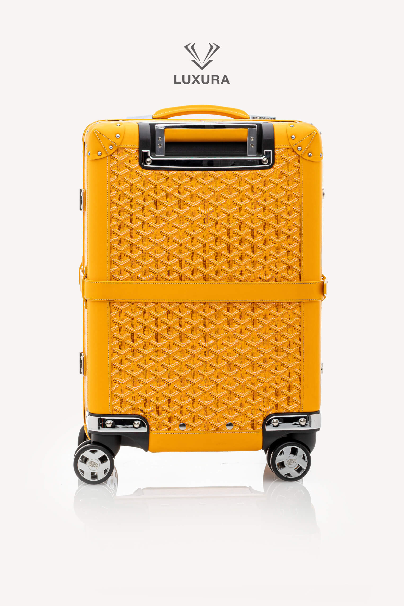 <span style="font-size: 10px;letter-spacing: .15em">HARD TO FIND</span><br> <strong>GOYARD</strong><br> <div style="margin-top:10px;font-size:16px">Bourget PM Trolley Case Yellow</div><br> - Image 5
