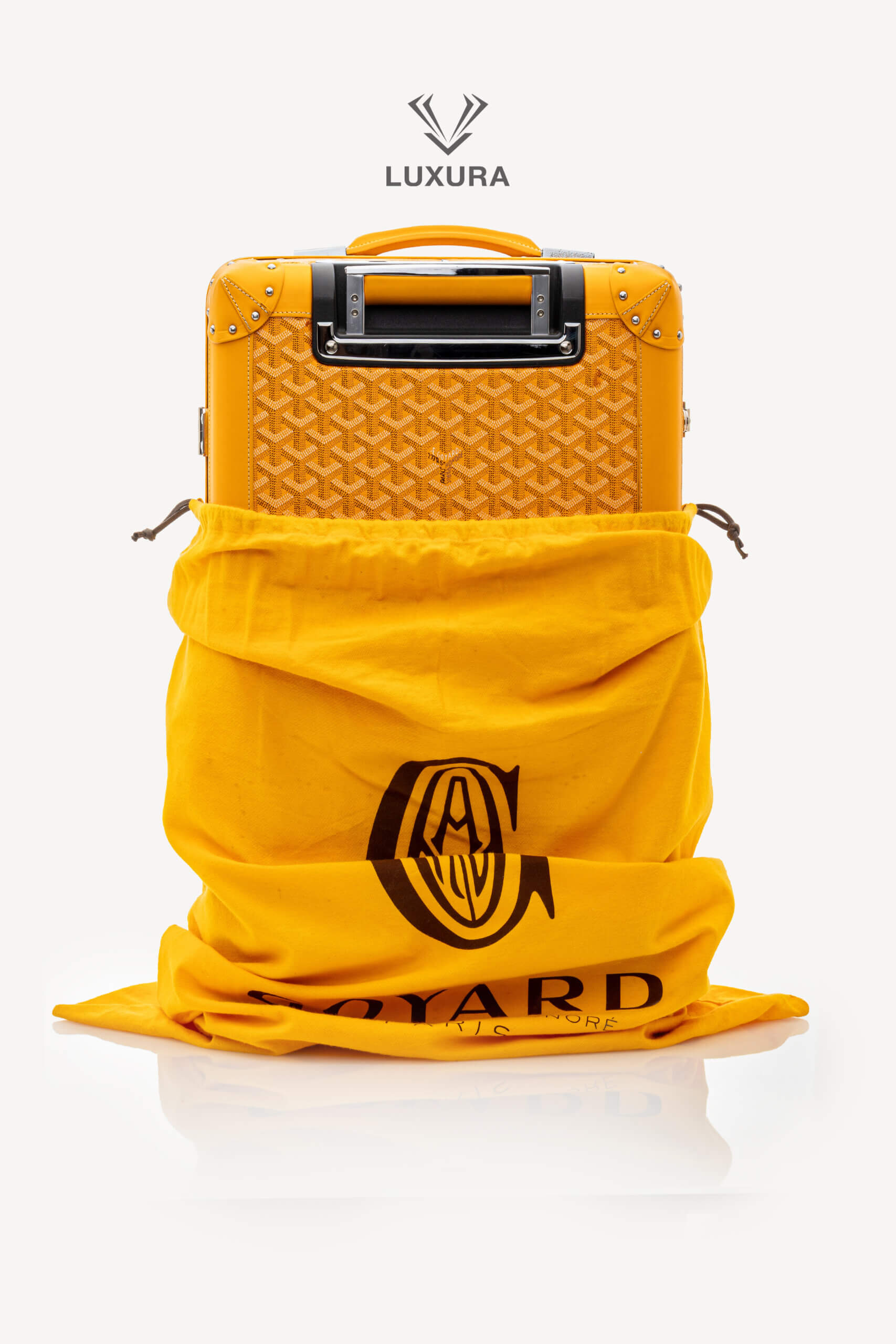 <span style="font-size: 10px;letter-spacing: .15em">HARD TO FIND</span><br> <strong>GOYARD</strong><br> <div style="margin-top:10px;font-size:16px">Bourget PM Trolley Case Yellow</div><br> - Image 6