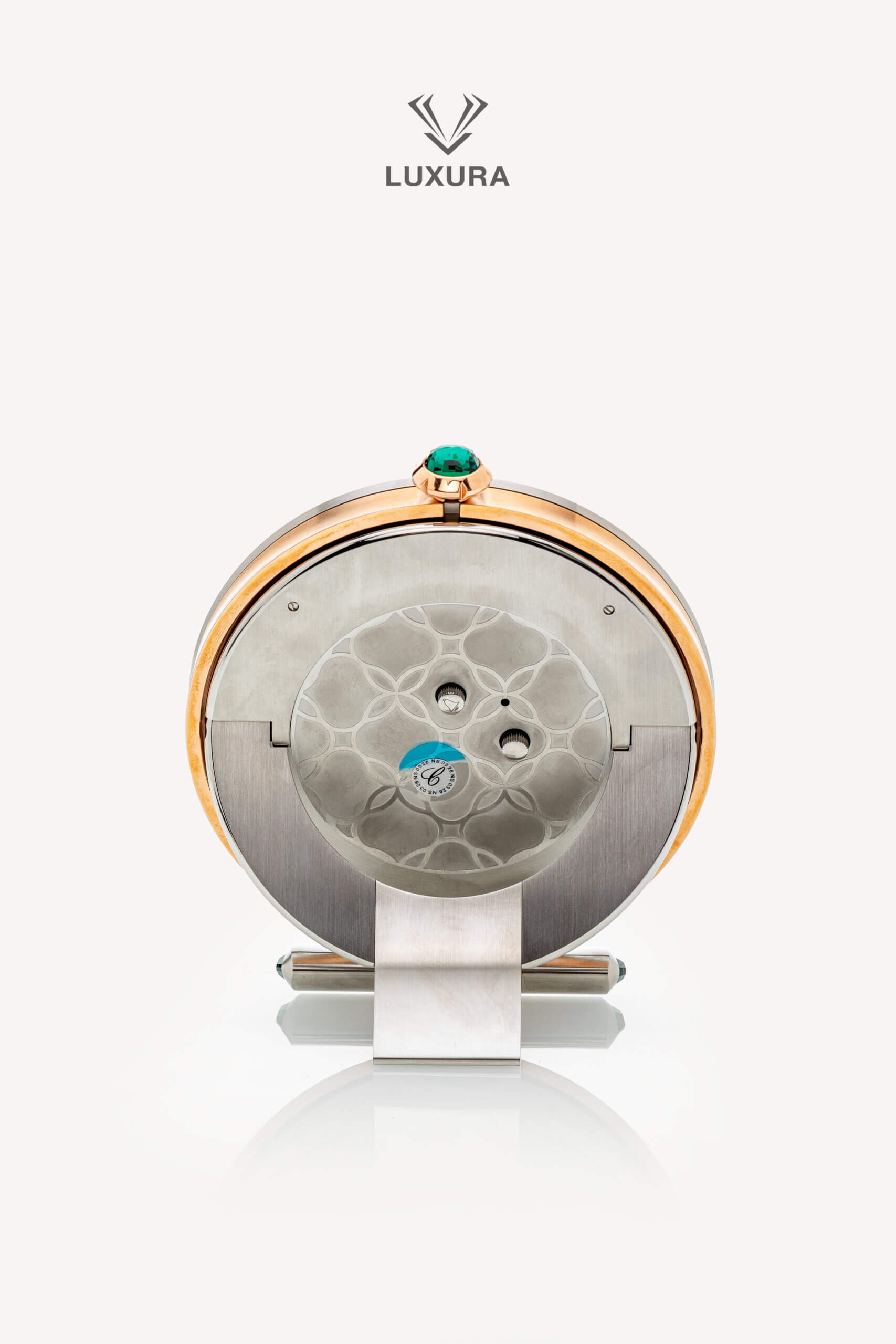 <span style="font-size: 10px;letter-spacing: .15em">HARD TO FIND</span><br> <strong>CHOPARD</strong><br> <div style="margin-top:10px;font-size:16px">Imperiale Alarm Clock Stainless Steel Rose Gold Finish</div><br> - Image 7