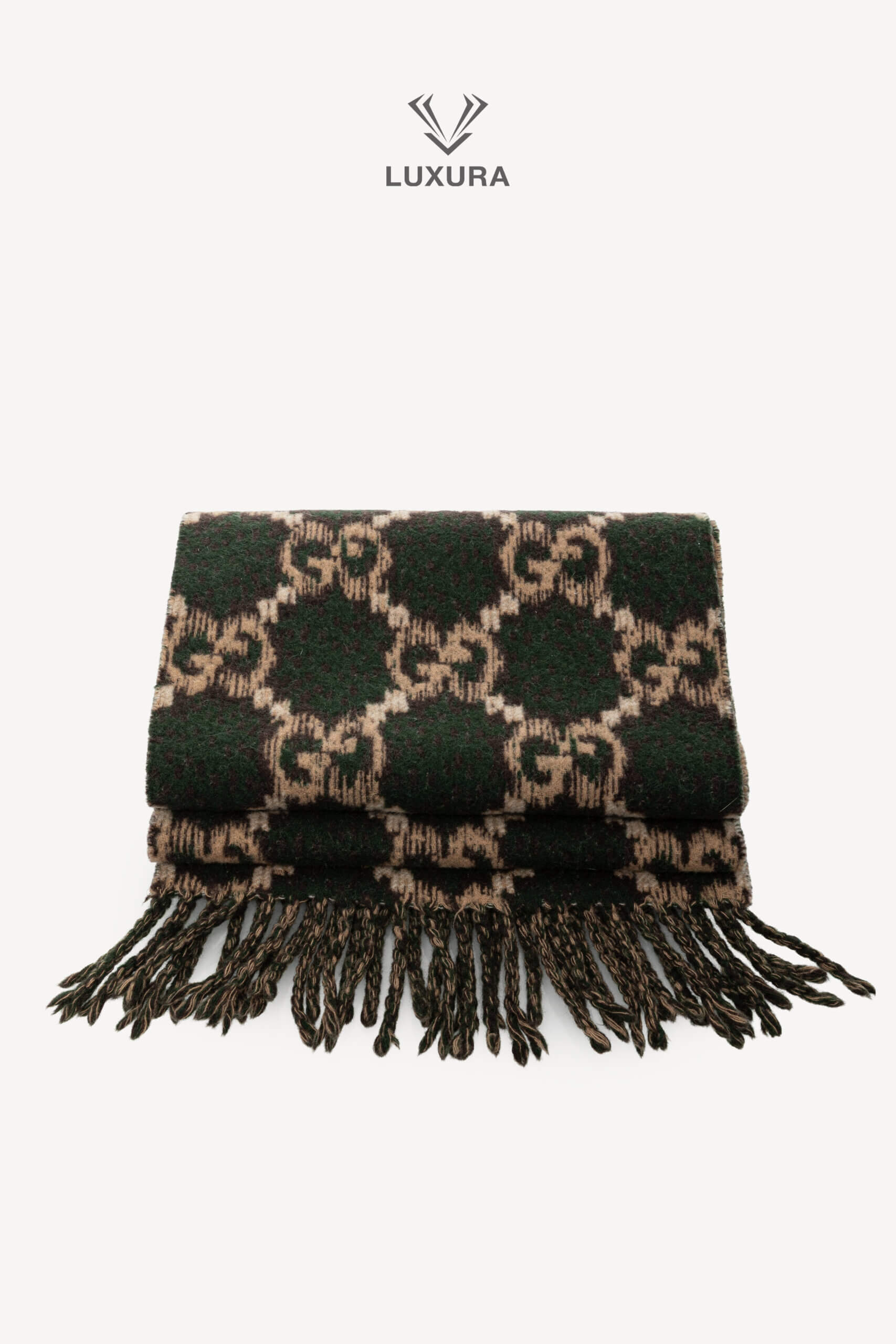 <span style="font-size: 10px;letter-spacing: .15em">HARD TO FIND</span><br> <strong>GUCCI</strong><br> <div style="margin-top:10px;font-size:16px">Reversible Wool Scarf Breen-Brown</div><br> - Image 2