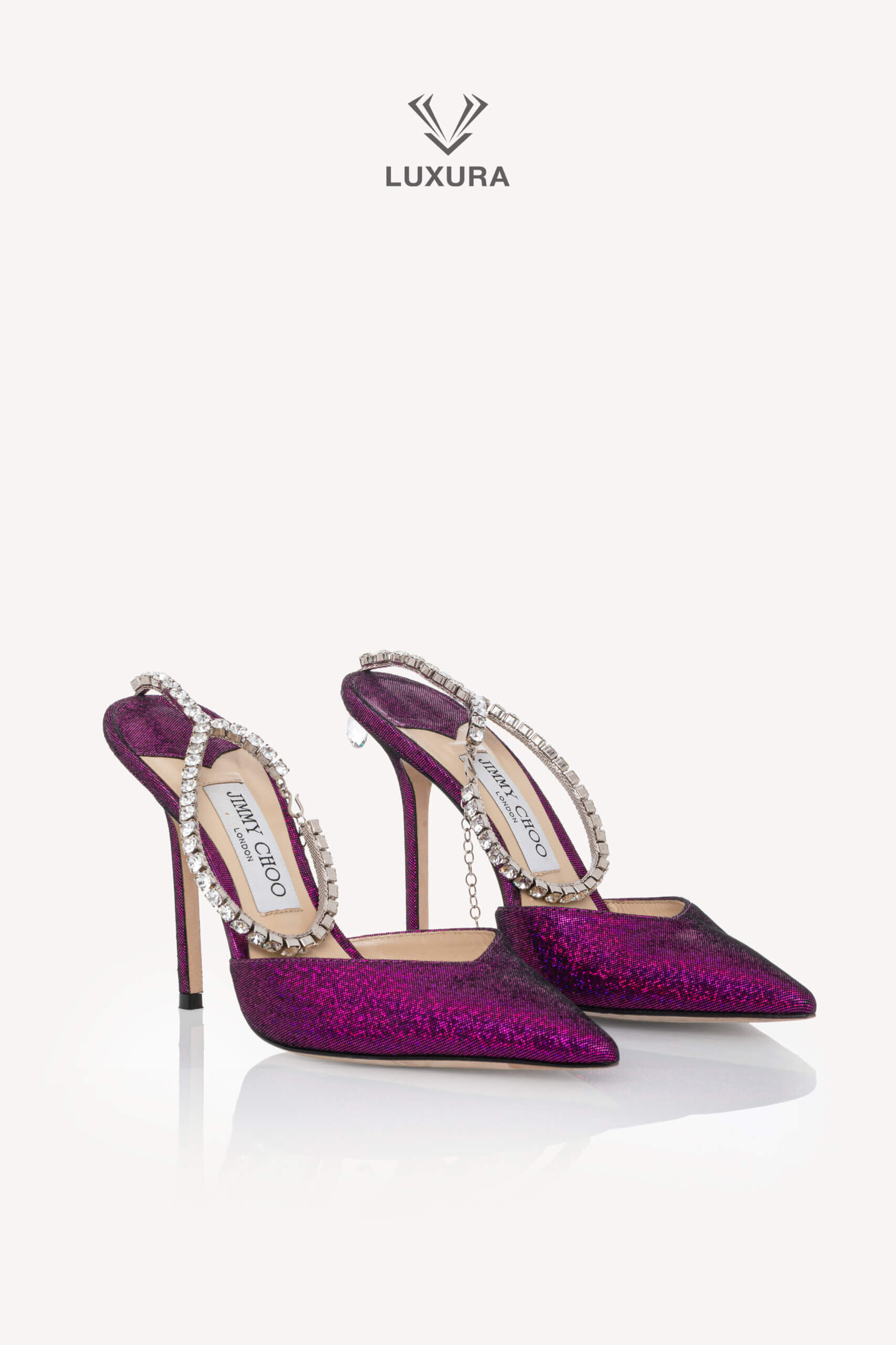 <span style="font-size: 10px;letter-spacing: .15em">BEST DEAL</span><br> <strong>JIMMY CHOO</strong><br> <div style="margin-top:10px;font-size:16px">Saeda 100 Pumps Glittery Pink 39.5</div><br> - Image 3