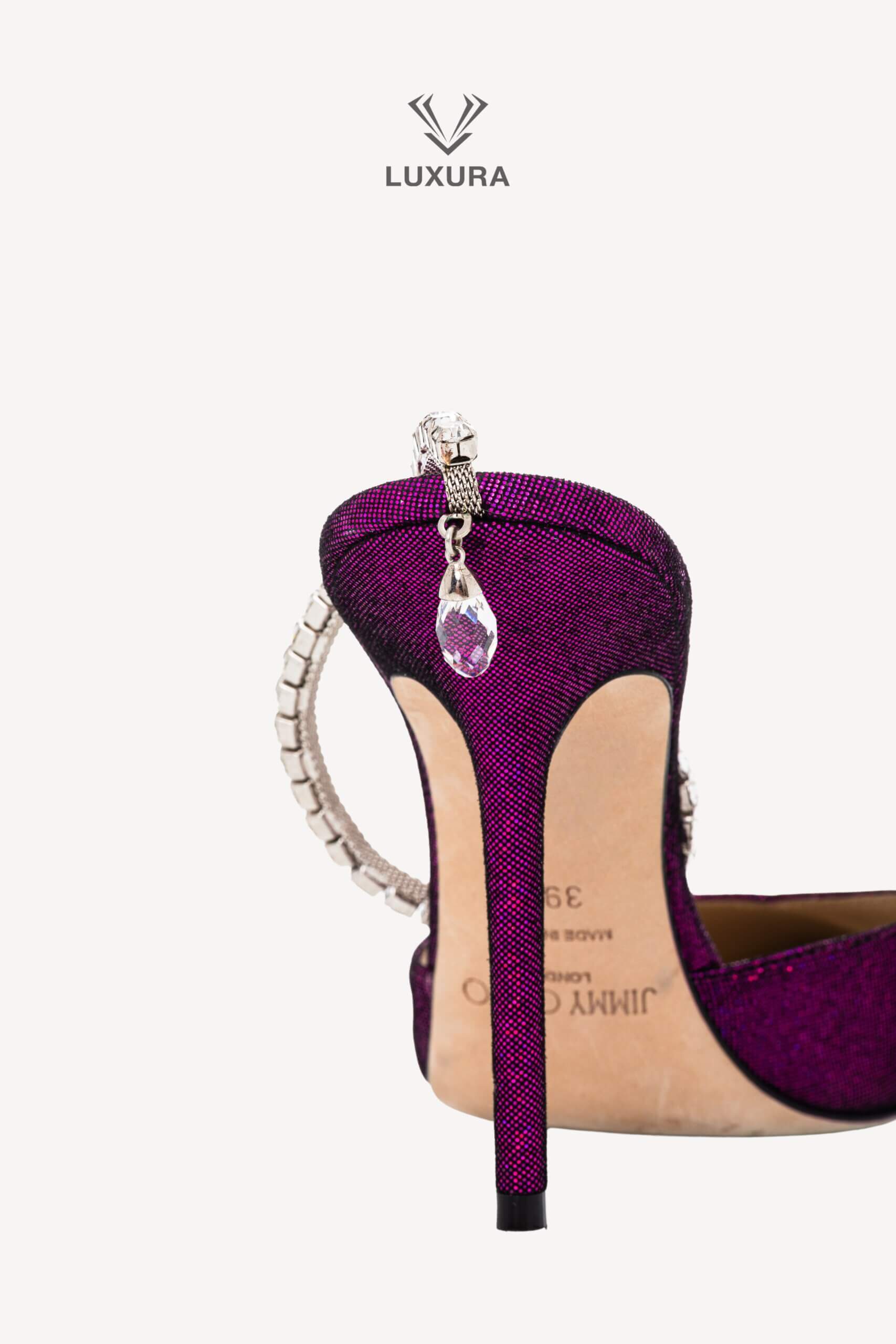 <span style="font-size: 10px;letter-spacing: .15em">BEST DEAL</span><br> <strong>JIMMY CHOO</strong><br> <div style="margin-top:10px;font-size:16px">Saeda 100 Pumps Glittery Pink 39.5</div><br> - Image 10