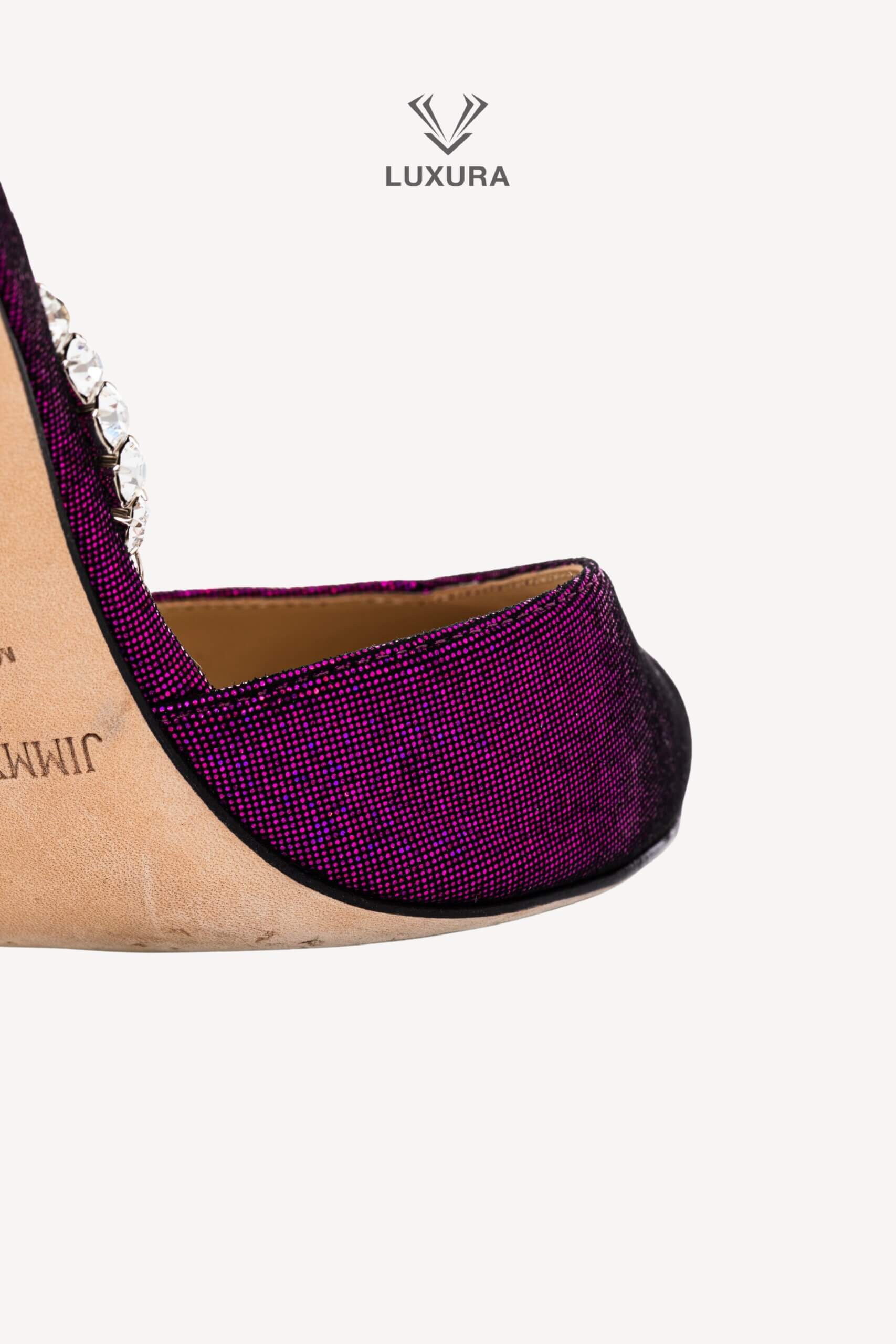 <span style="font-size: 10px;letter-spacing: .15em">BEST DEAL</span><br> <strong>JIMMY CHOO</strong><br> <div style="margin-top:10px;font-size:16px">Saeda 100 Pumps Glittery Pink 39.5</div><br> - Image 11