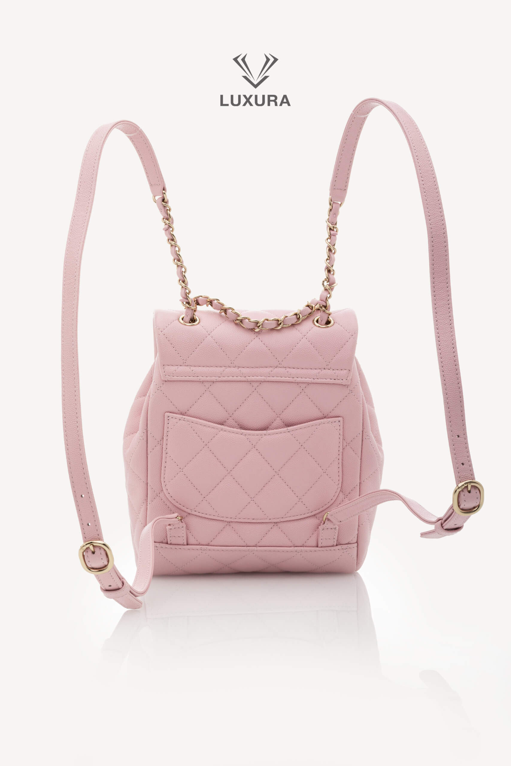 <span style="font-size: 10px;letter-spacing: .15em">NEW COLLECTION</span><br>            <strong>CHANEL</strong><br>            <div style="margin-top:10px;font-size:16px">Caviar Quilted Small Urban Spirit Backpack Pink</div><br> - Image 7