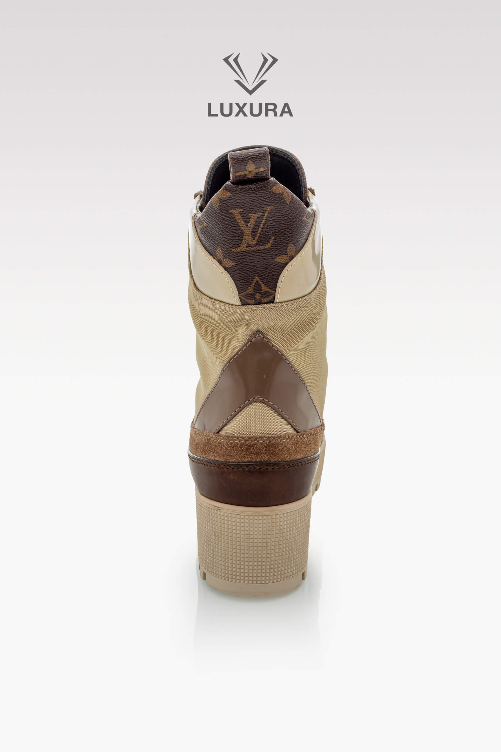 Incaltaminte | LOUIS VUITTON Laureate Platform Desert Boots Calfskin Monogram Beige 39.5