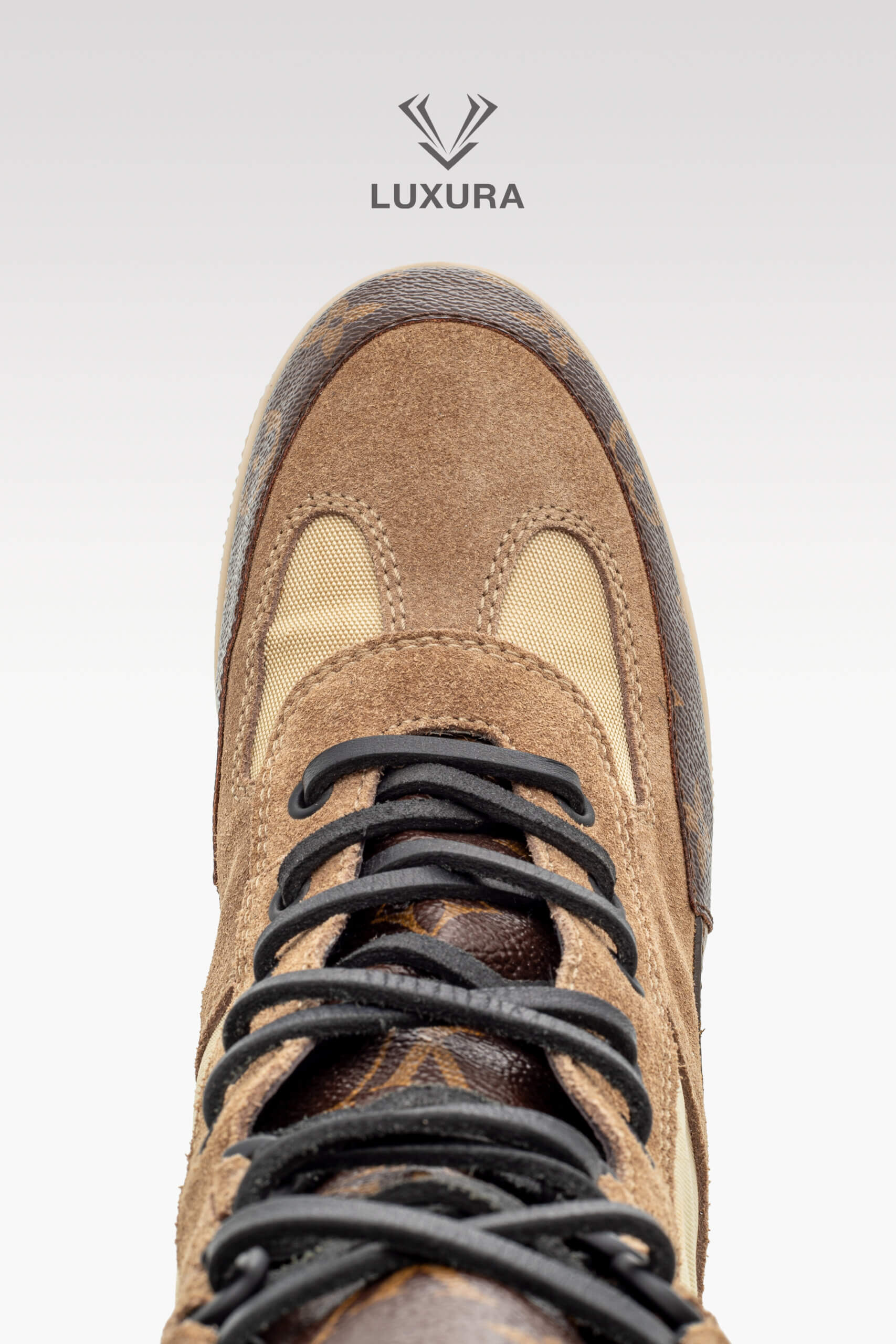 Incaltaminte | LOUIS VUITTON Laureate Platform Desert Boots Calfskin Monogram Beige 39.5