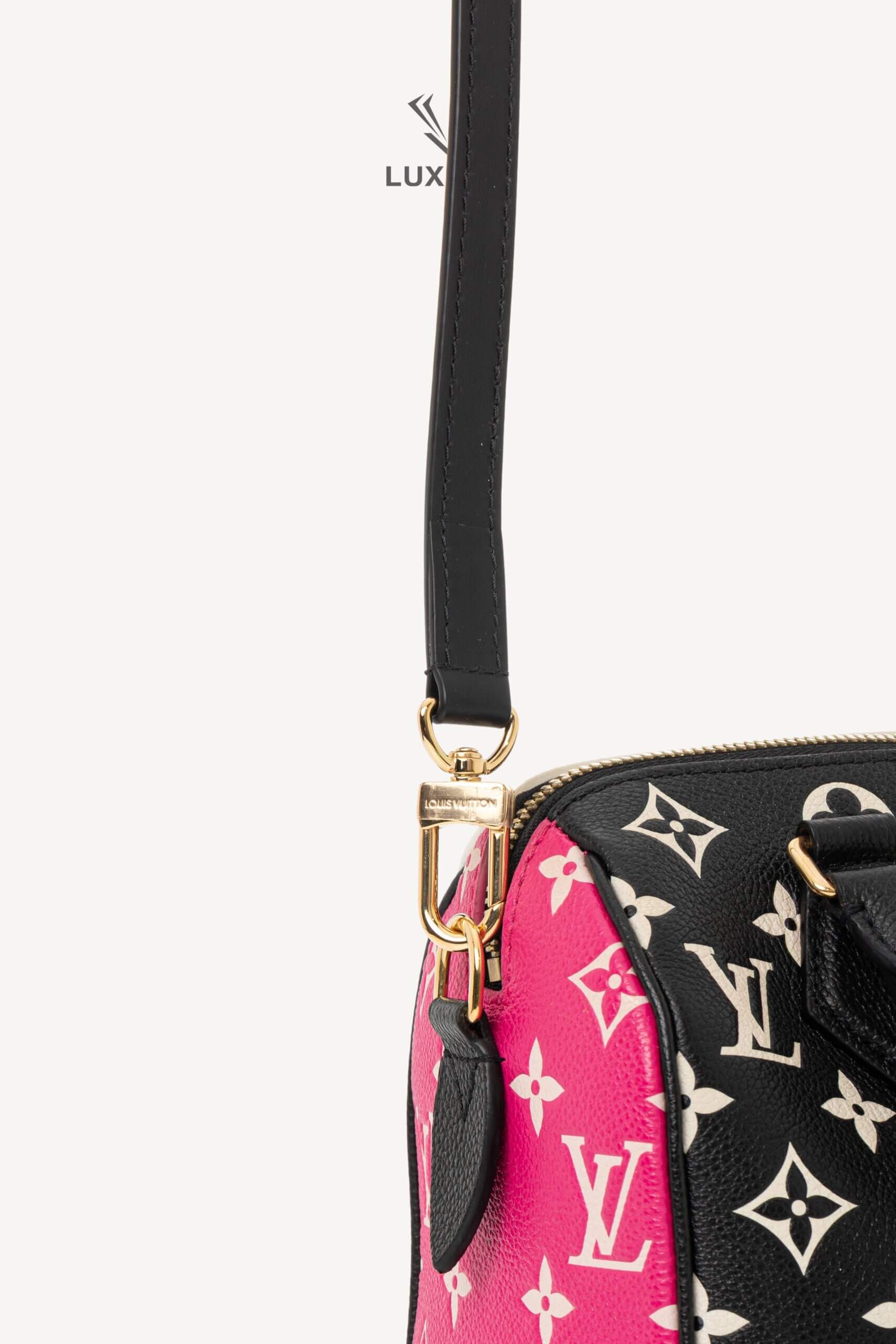 <span style="font-size: 10px;letter-spacing: .15em">HARD TO FIND</span><br>            <strong>LOUIS VUITTON</strong><br>            <div style="margin-top:10px;font-size:16px">Empreinte Monogram Spring in the City Speedy Bandouliere 20 Black White Pink M46088</div><br> - Image 14