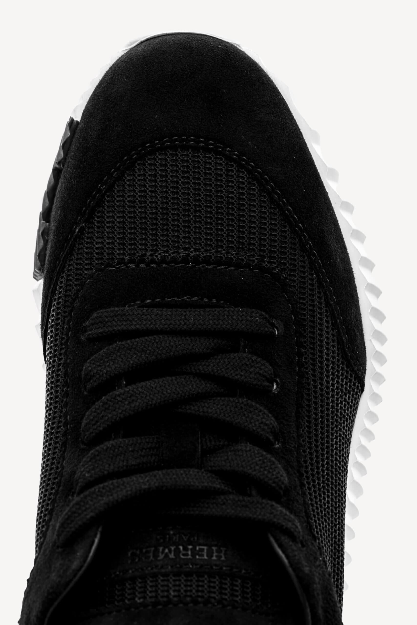 <span style="font-size: 10px;letter-spacing: .15em">HARD TO FIND</span><br>            <strong>HERMES</strong><br>            <div style="margin-top:10px;font-size:16px">Bouncing Sneaker in Textured Mesh and Suede Goatskin Black 36</div><br> - Image 14