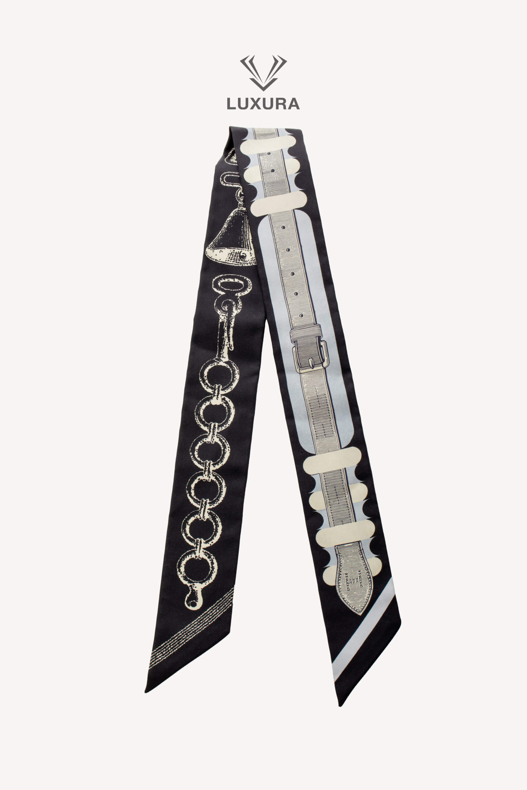 <span style="font-size: 10px;letter-spacing: .15em">HARD TO FIND</span><br>            <strong>HERMES</strong><br>            <div style="margin-top:10px;font-size:16px">Silk Inventaire Poetique De Brides A Bloc Twilly Noir/ Gris/ Creme</div><br>