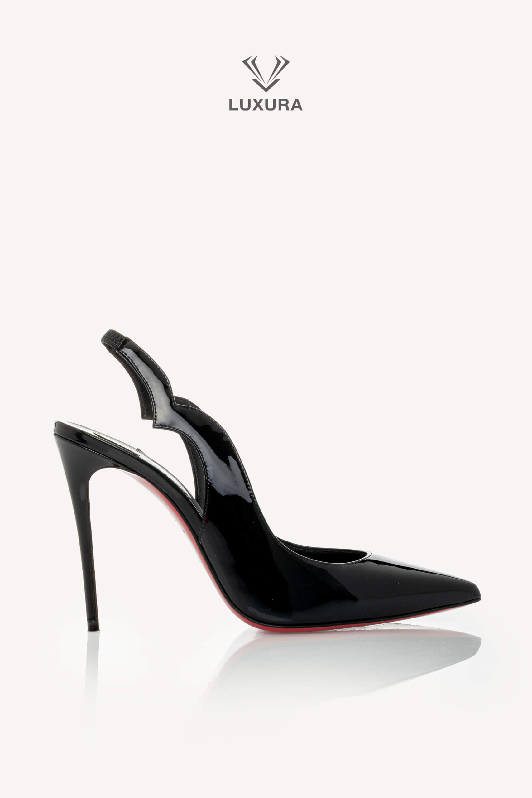 <span style="font-size: 10px;letter-spacing: .15em">BEST DEAL</span><br> <strong>CHRISTIAN LOUBOUTIN</strong><br> <div style="margin-top:10px;font-size:16px">Black Hot Chick Sling Patent Slingback Pumps 100 35.5</div><br>