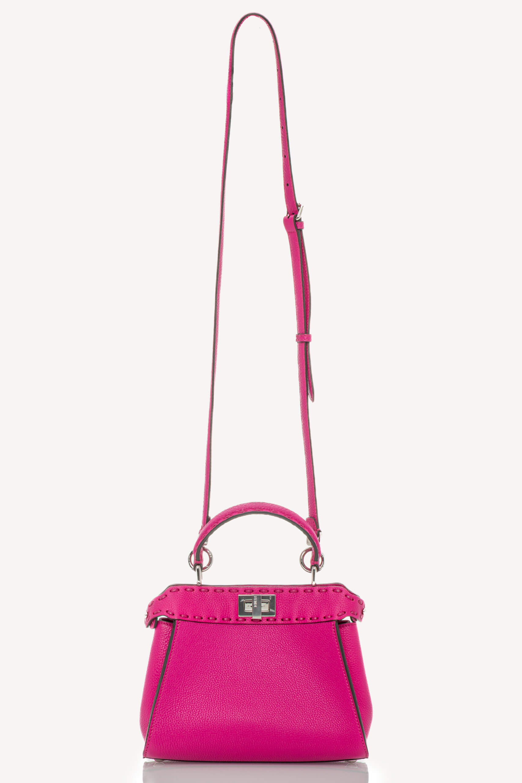 <span style="font-size: 10px;letter-spacing: .15em">HARD TO FIND</span><br> <strong>FENDI</strong><br> <div style="margin-top:10px;font-size:16px">Cuoio Roma Sellerissima Nappa Tape Stitch Peekaboo Mini Magenta</div><br> - Image 12