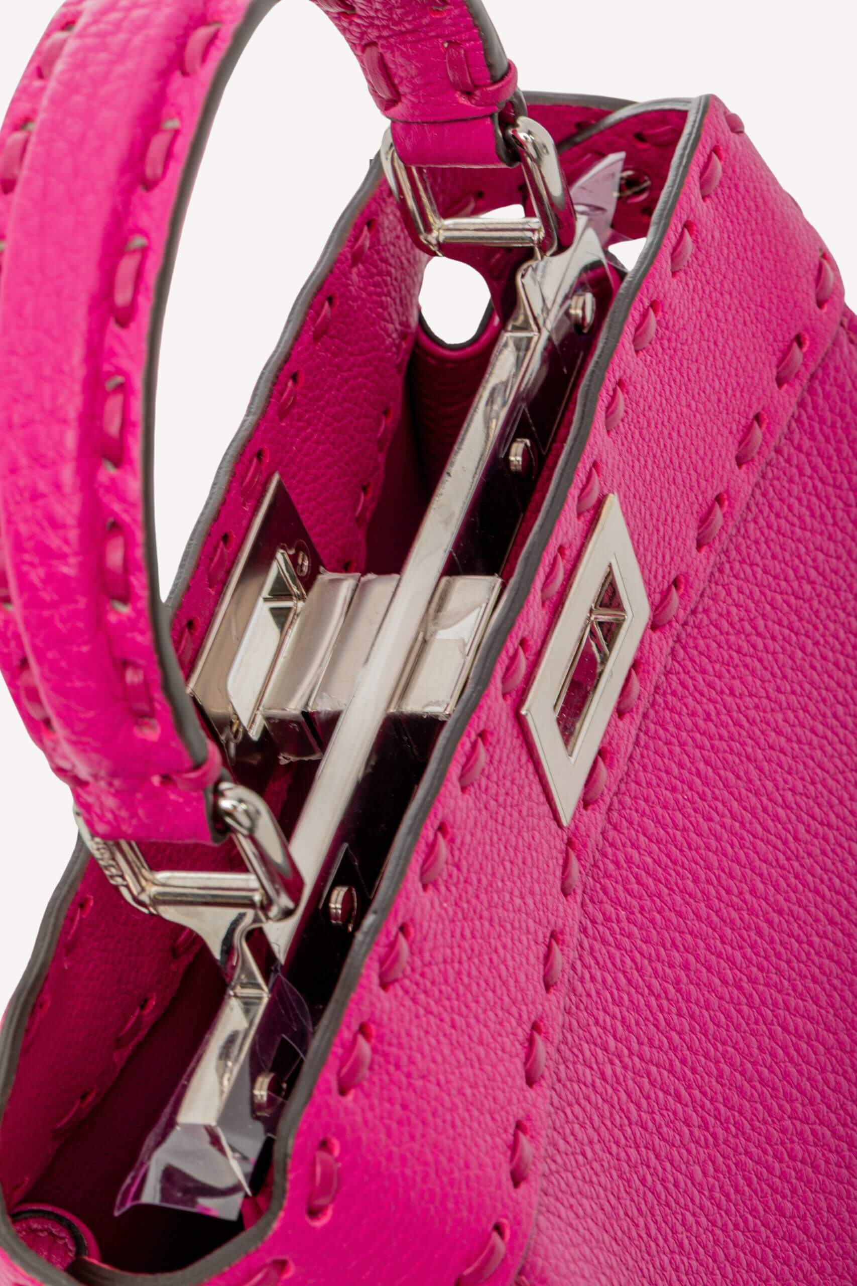 <span style="font-size: 10px;letter-spacing: .15em">HARD TO FIND</span><br> <strong>FENDI</strong><br> <div style="margin-top:10px;font-size:16px">Cuoio Roma Sellerissima Nappa Tape Stitch Peekaboo Mini Magenta</div><br> - Image 21