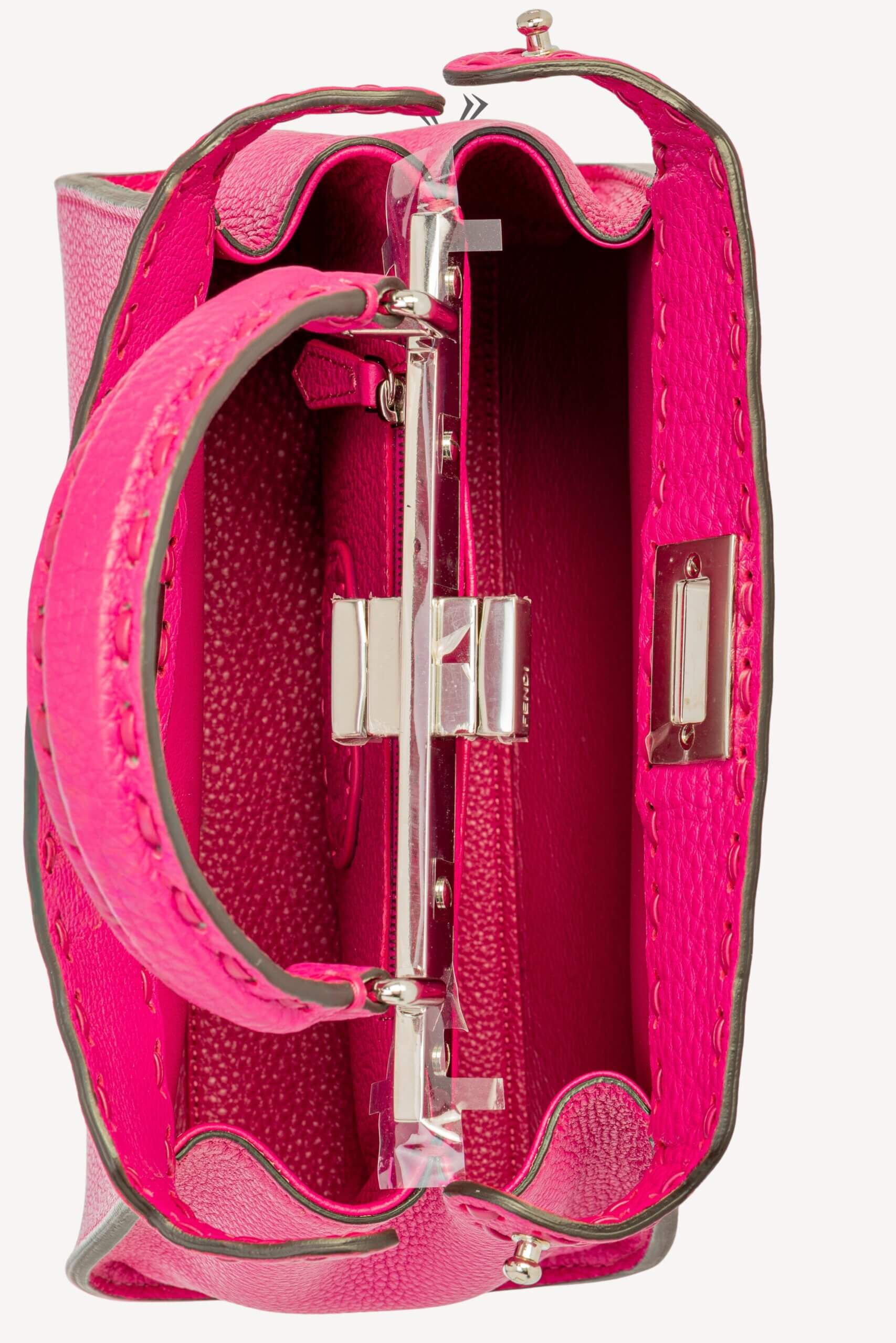 <span style="font-size: 10px;letter-spacing: .15em">HARD TO FIND</span><br> <strong>FENDI</strong><br> <div style="margin-top:10px;font-size:16px">Cuoio Roma Sellerissima Nappa Tape Stitch Peekaboo Mini Magenta</div><br> - Image 17