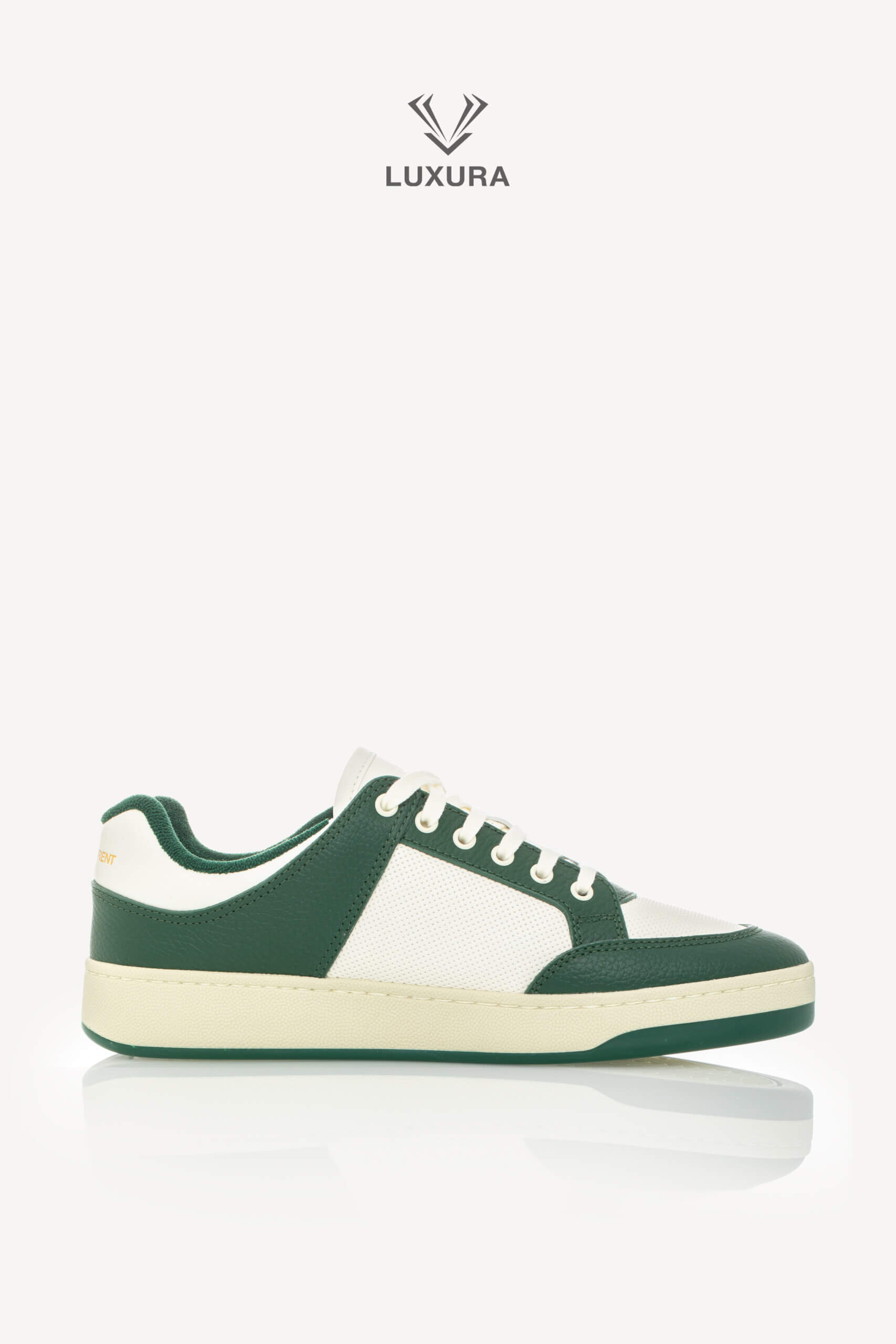 <span style="font-size: 10px;letter-spacing: .15em">BEST DEAL</span><br>            <strong>SAINT LAURENT</strong><br>            <div style="margin-top:10px;font-size:16px">SL/61 Sneakers in Smooth Leather White-Green 43.5</div><br> - Image 5