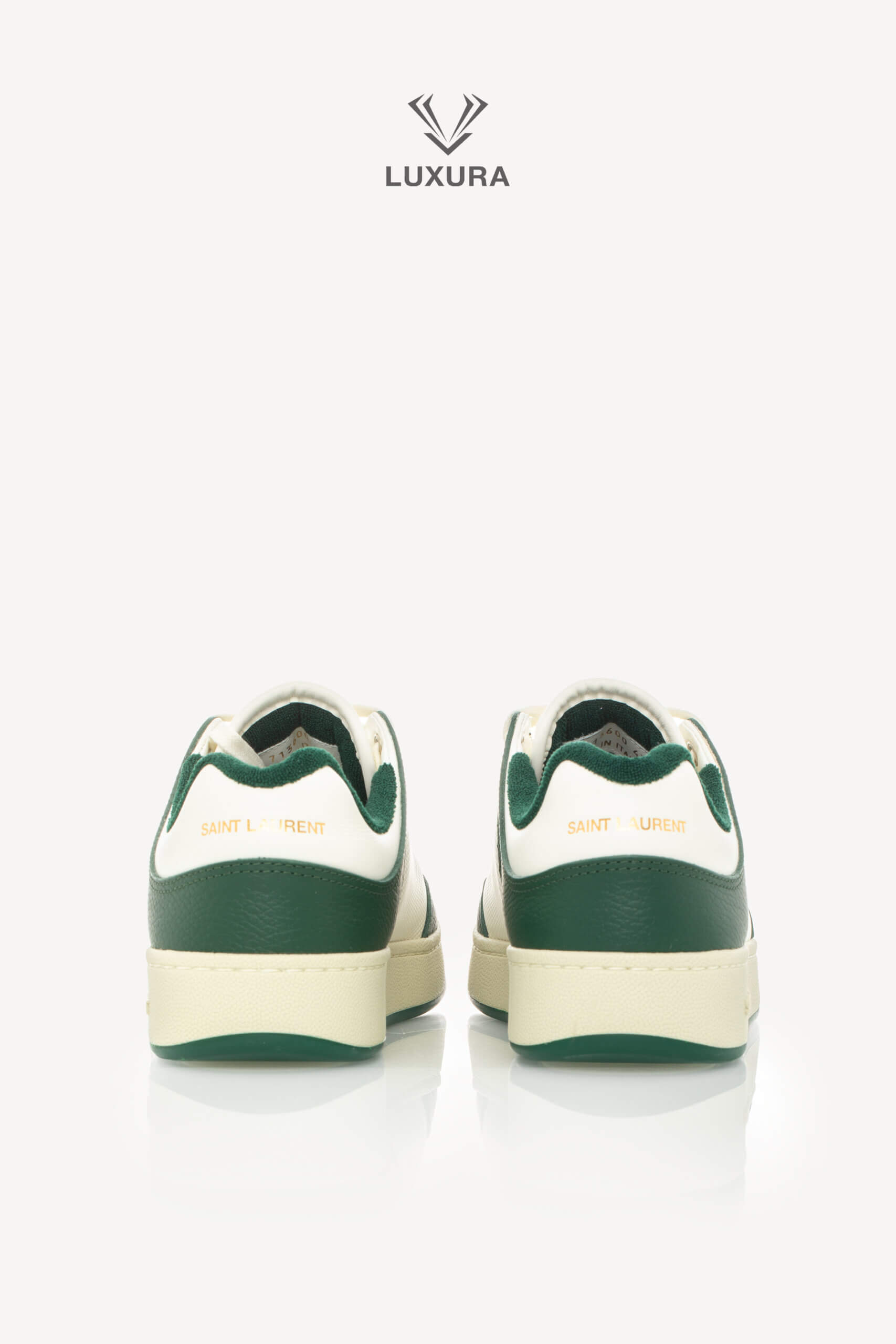<span style="font-size: 10px;letter-spacing: .15em">BEST DEAL</span><br>            <strong>SAINT LAURENT</strong><br>            <div style="margin-top:10px;font-size:16px">SL/61 Sneakers in Smooth Leather White-Green 43.5</div><br> - Image 7