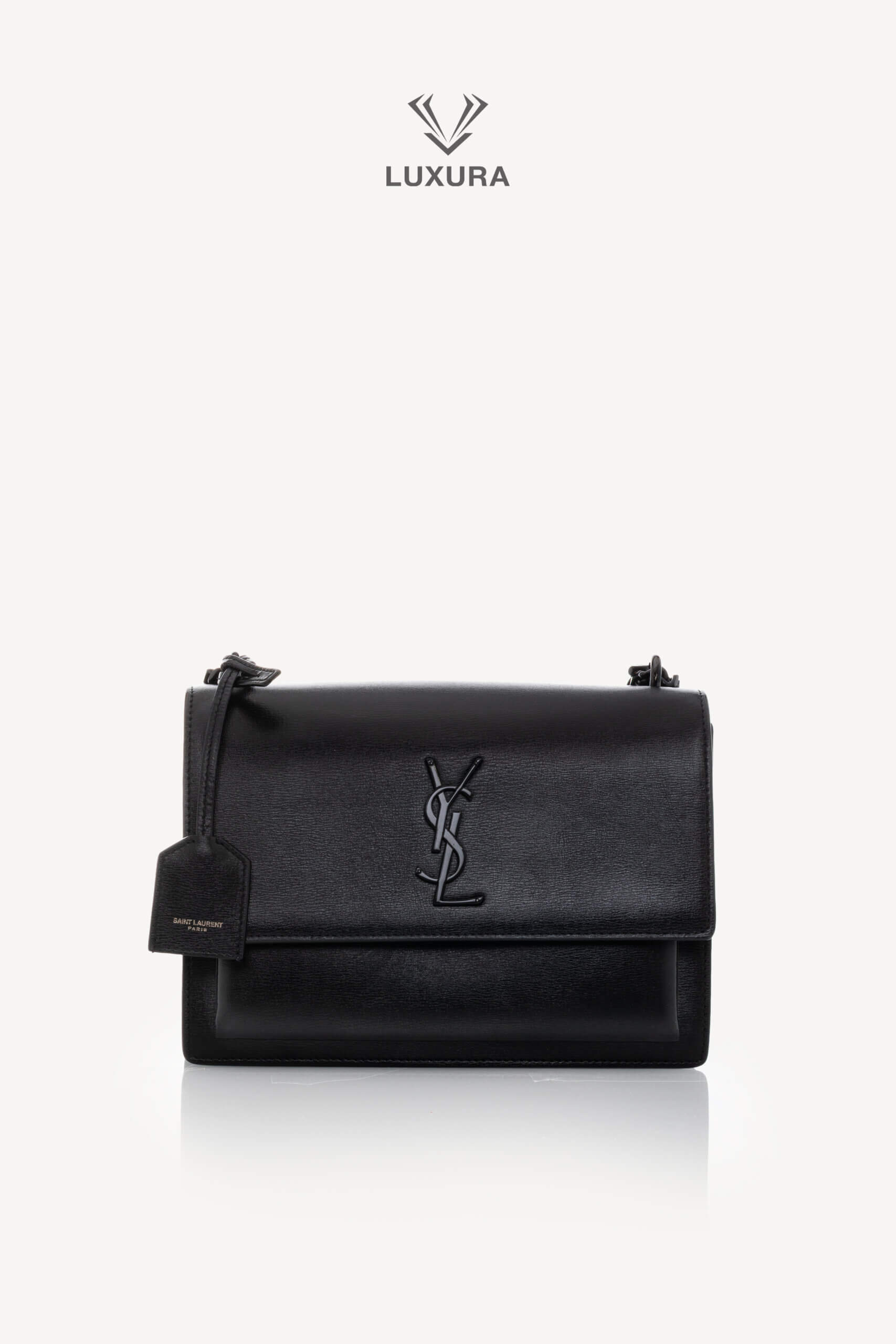<span style="font-size: 10px;letter-spacing: .15em">HARD TO FIND</span><br>            <strong>SAINT LAURENT</strong><br>            <div style="margin-top:10px;font-size:16px">Sunset Medium in Smooth Leather Black</div><br> - Image 5