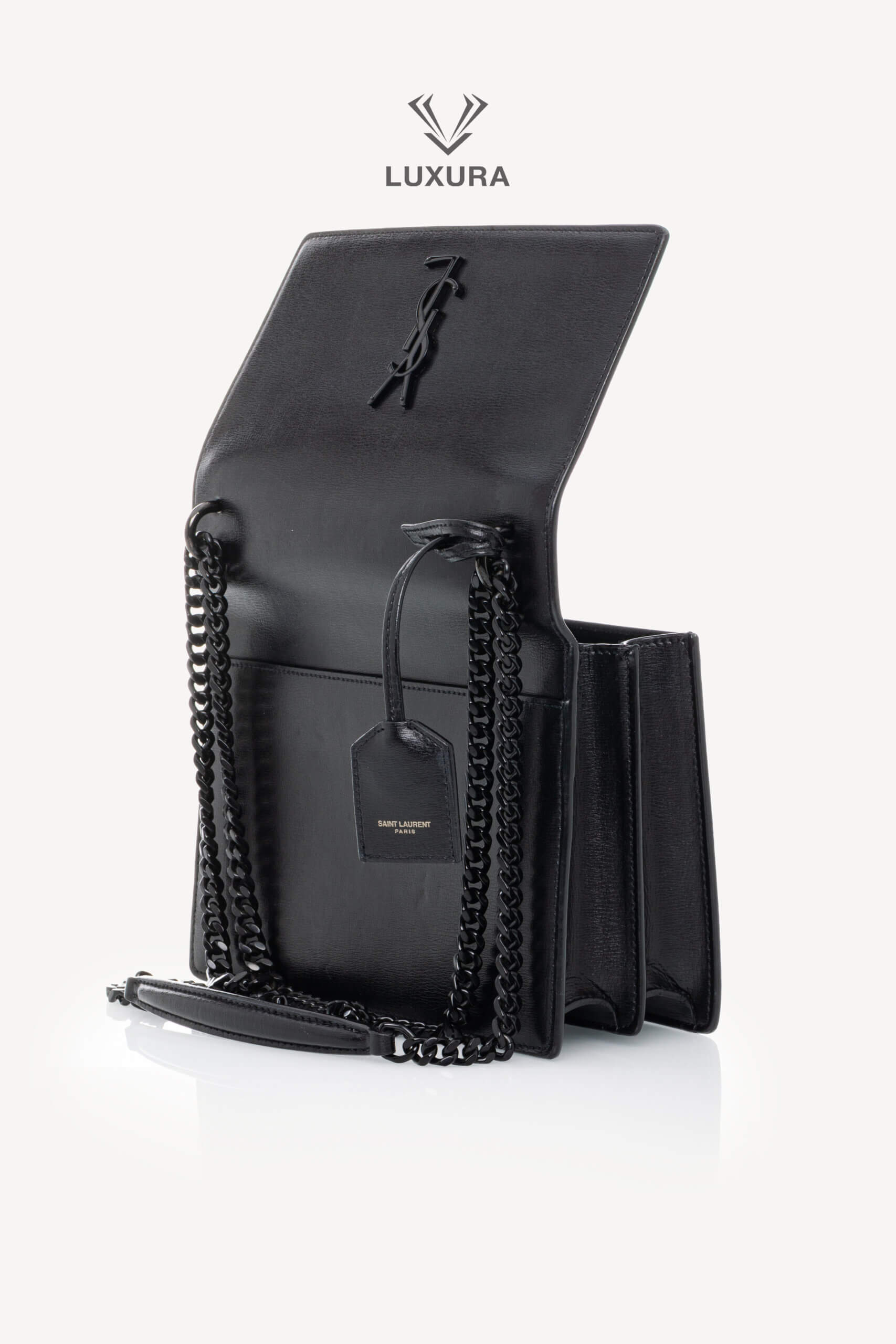 <span style="font-size: 10px;letter-spacing: .15em">HARD TO FIND</span><br>            <strong>SAINT LAURENT</strong><br>            <div style="margin-top:10px;font-size:16px">Sunset Medium in Smooth Leather Black</div><br> - Image 6