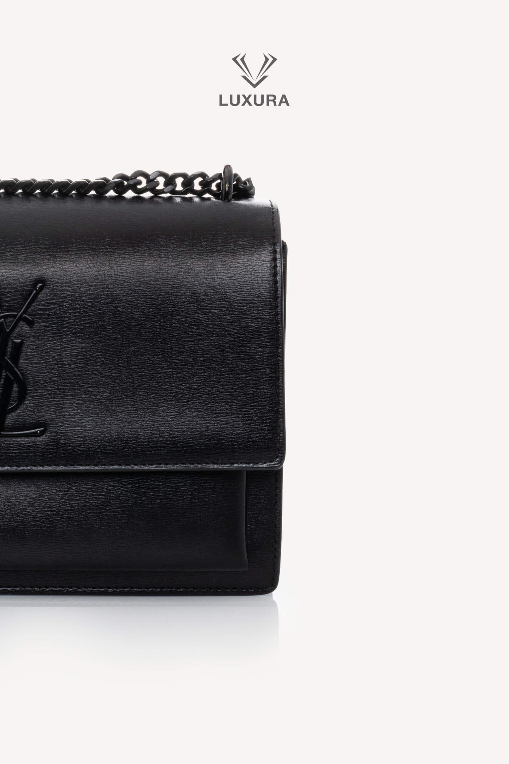 <span style="font-size: 10px;letter-spacing: .15em">HARD TO FIND</span><br>            <strong>SAINT LAURENT</strong><br>            <div style="margin-top:10px;font-size:16px">Sunset Medium in Smooth Leather Black</div><br> - Image 11