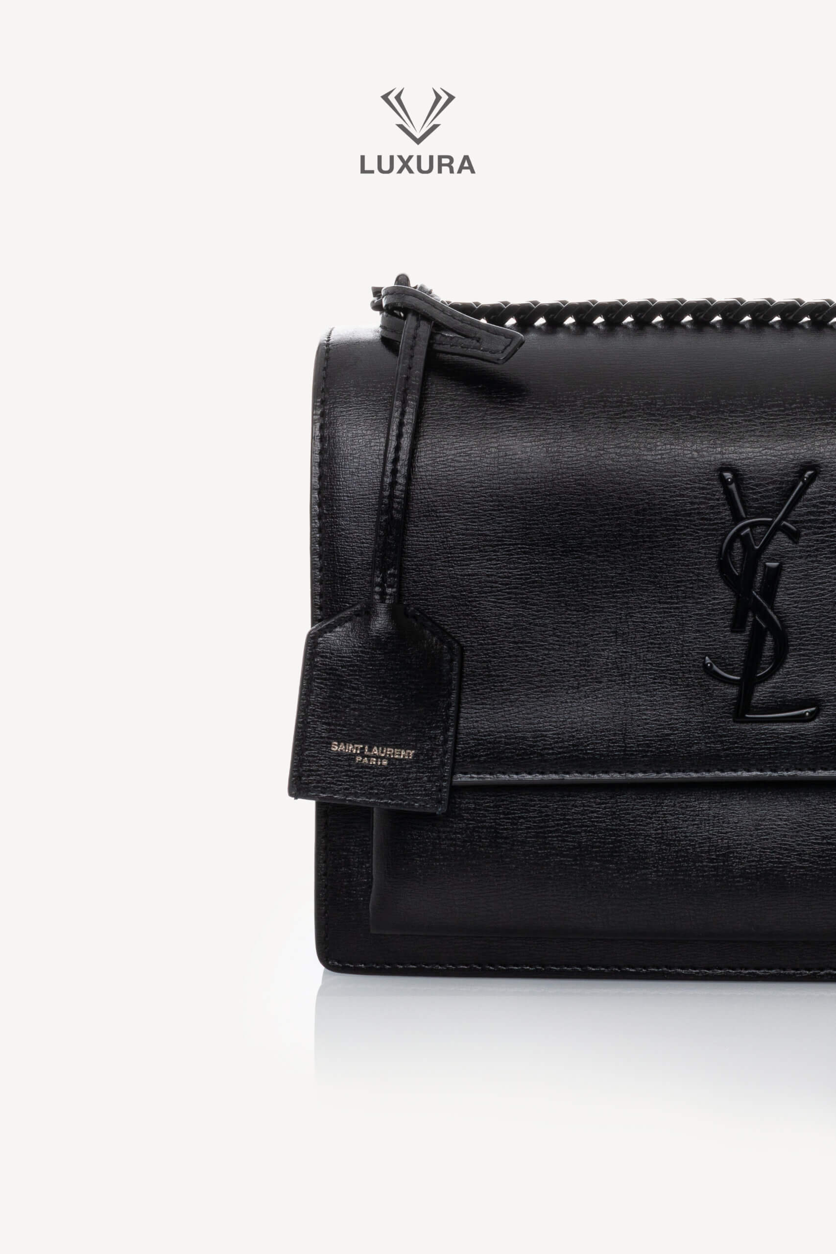 <span style="font-size: 10px;letter-spacing: .15em">HARD TO FIND</span><br>            <strong>SAINT LAURENT</strong><br>            <div style="margin-top:10px;font-size:16px">Sunset Medium in Smooth Leather Black</div><br> - Image 10