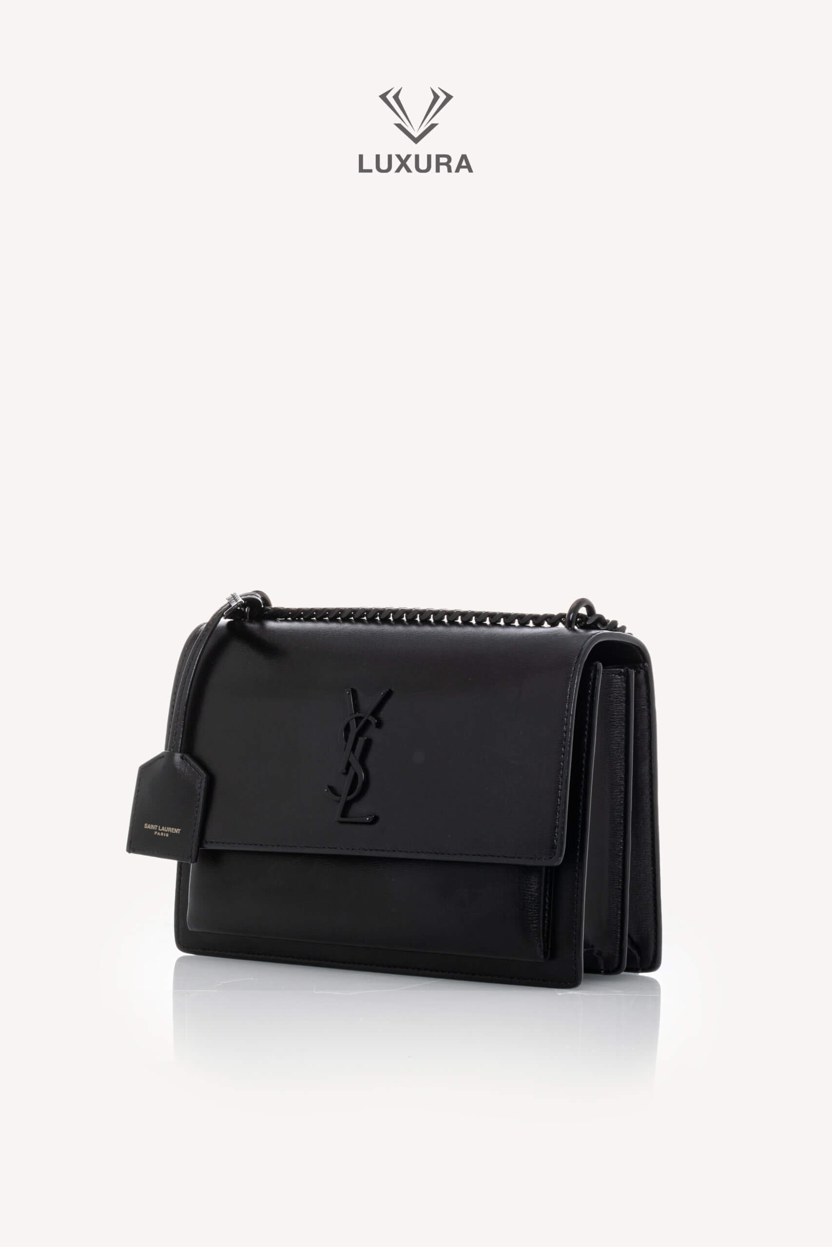 <span style="font-size: 10px;letter-spacing: .15em">HARD TO FIND</span><br>            <strong>SAINT LAURENT</strong><br>            <div style="margin-top:10px;font-size:16px">Sunset Medium in Smooth Leather Black</div><br> - Image 9