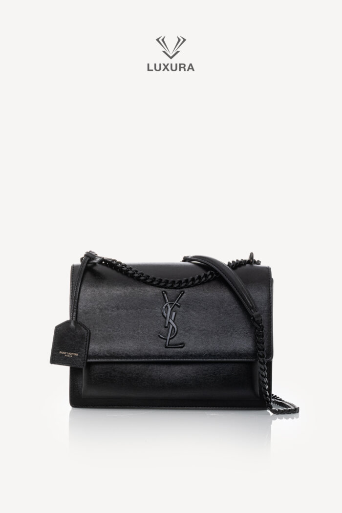 <span style="font-size: 10px;letter-spacing: .15em">HARD TO FIND</span><br>            <strong>SAINT LAURENT</strong><br>            <div style="margin-top:10px;font-size:16px">Sunset Medium in Smooth Leather Black</div><br>