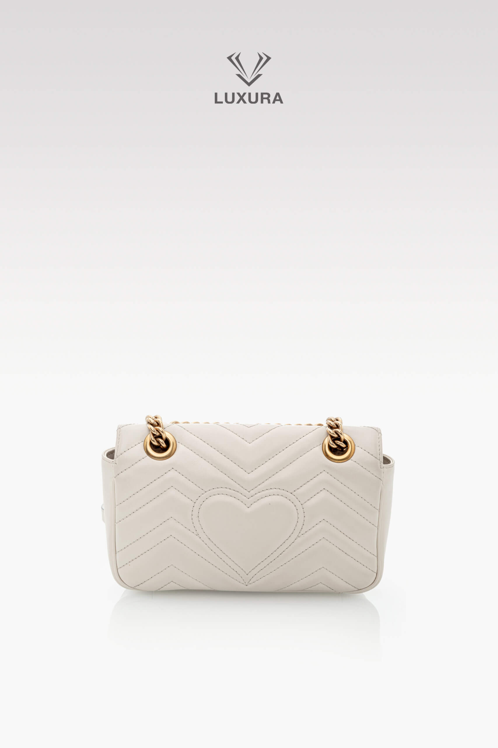 <span style="font-size: 10px;letter-spacing: .15em">BEST DEAL</span><br>            <strong>GUCCI</strong><br>            <div style="margin-top:10px;font-size:16px">Calfskin Matelasse Mini GG Marmont Shoulder Bag White</div><br> - Image 5