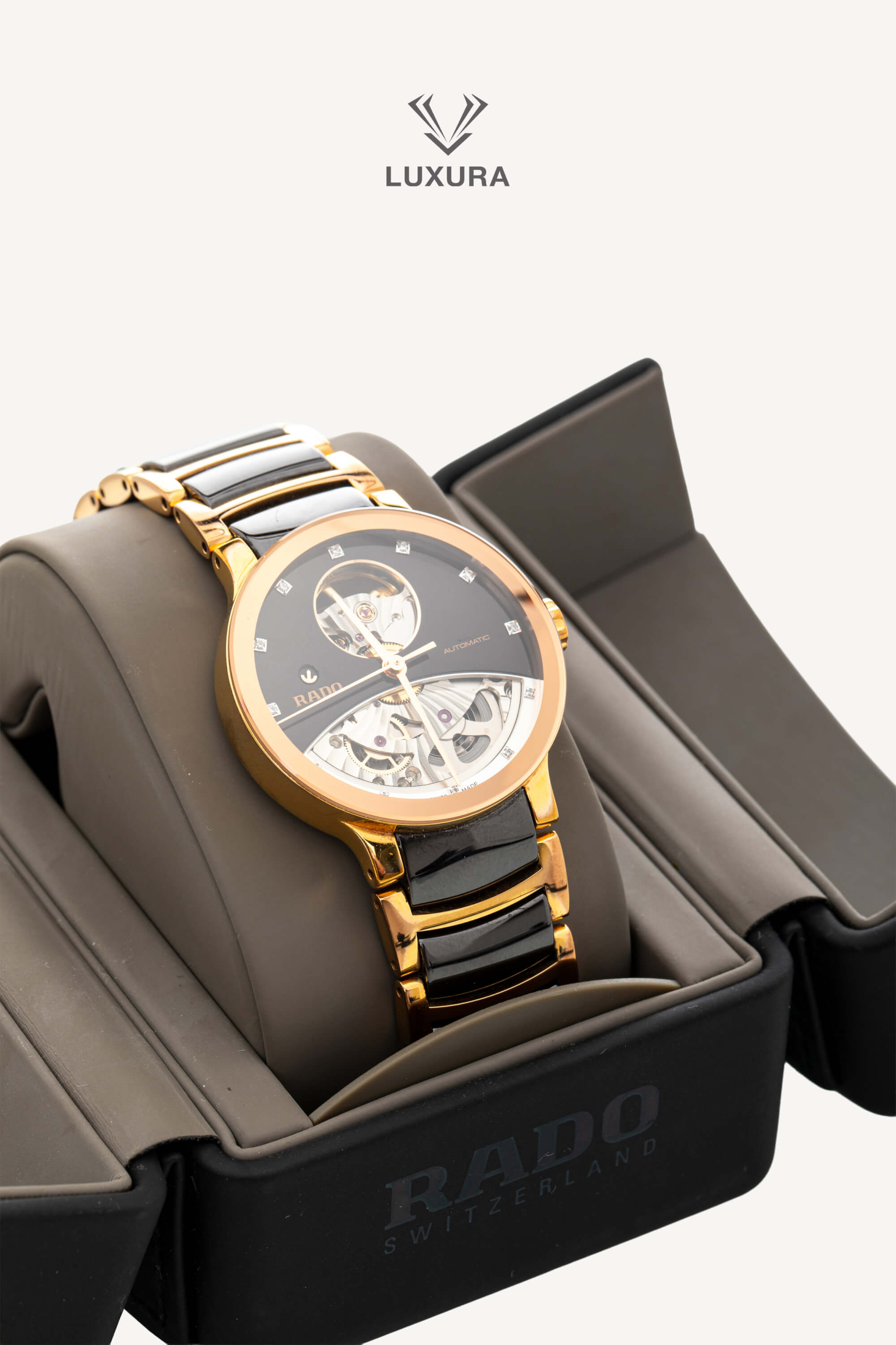 <span style="font-size: 10px; color: rgb(101, 101, 101);letter-spacing: .15em;"> HARD TO FIND</span><br><strong>RADO</strong><br><div style="margin-top:10px; font-size:16px;"> Centrix Automatic Diamonds Open Heart 33 mm </div><br> - Image 3
