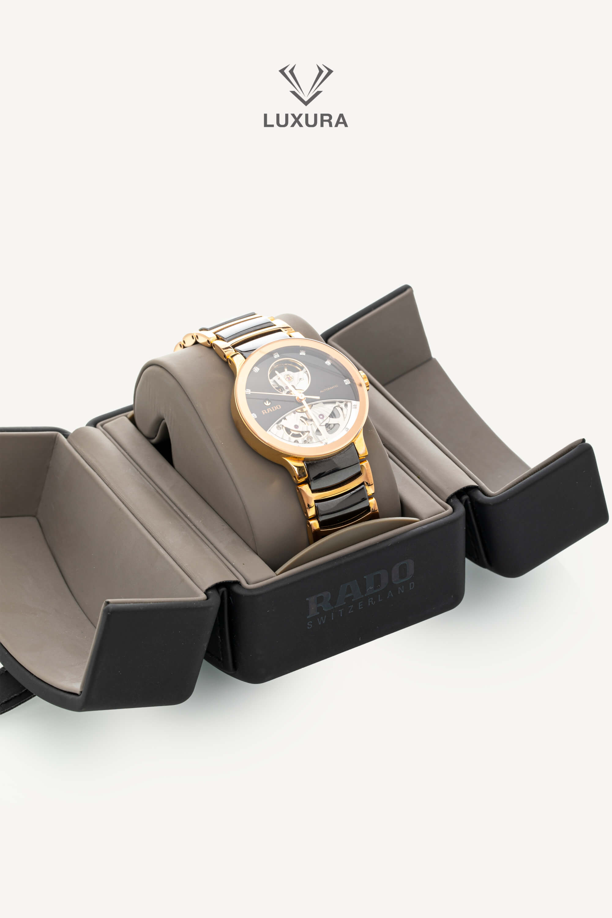 <span style="font-size: 10px; color: rgb(101, 101, 101);letter-spacing: .15em;"> HARD TO FIND</span><br><strong>RADO</strong><br><div style="margin-top:10px; font-size:16px;"> Centrix Automatic Diamonds Open Heart 33 mm </div><br> - Image 11