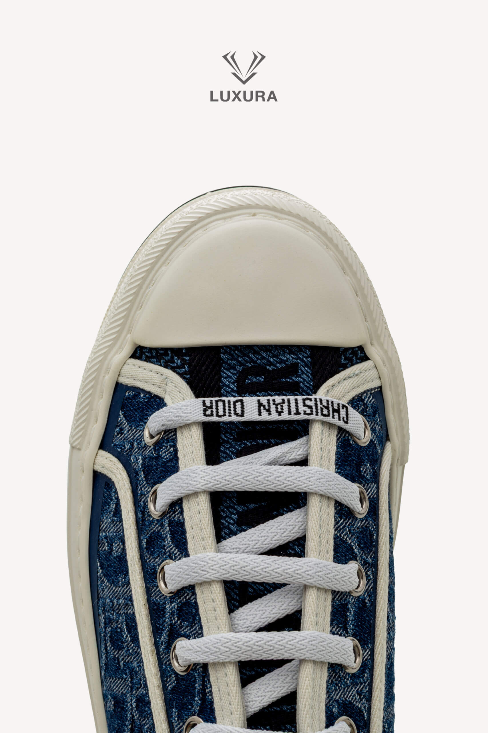 <span style="font-size: 10px;letter-spacing: .15em">NEW COLLECTION</span><br>            <strong>DIOR</strong><br>            <div style="margin-top:10px;font-size:16px">Walk n Dior Platform Sneaker Blue Effect Cotton Denim Embroidered with Dior Oblique Motif 37.5 </div><br> - Image 6