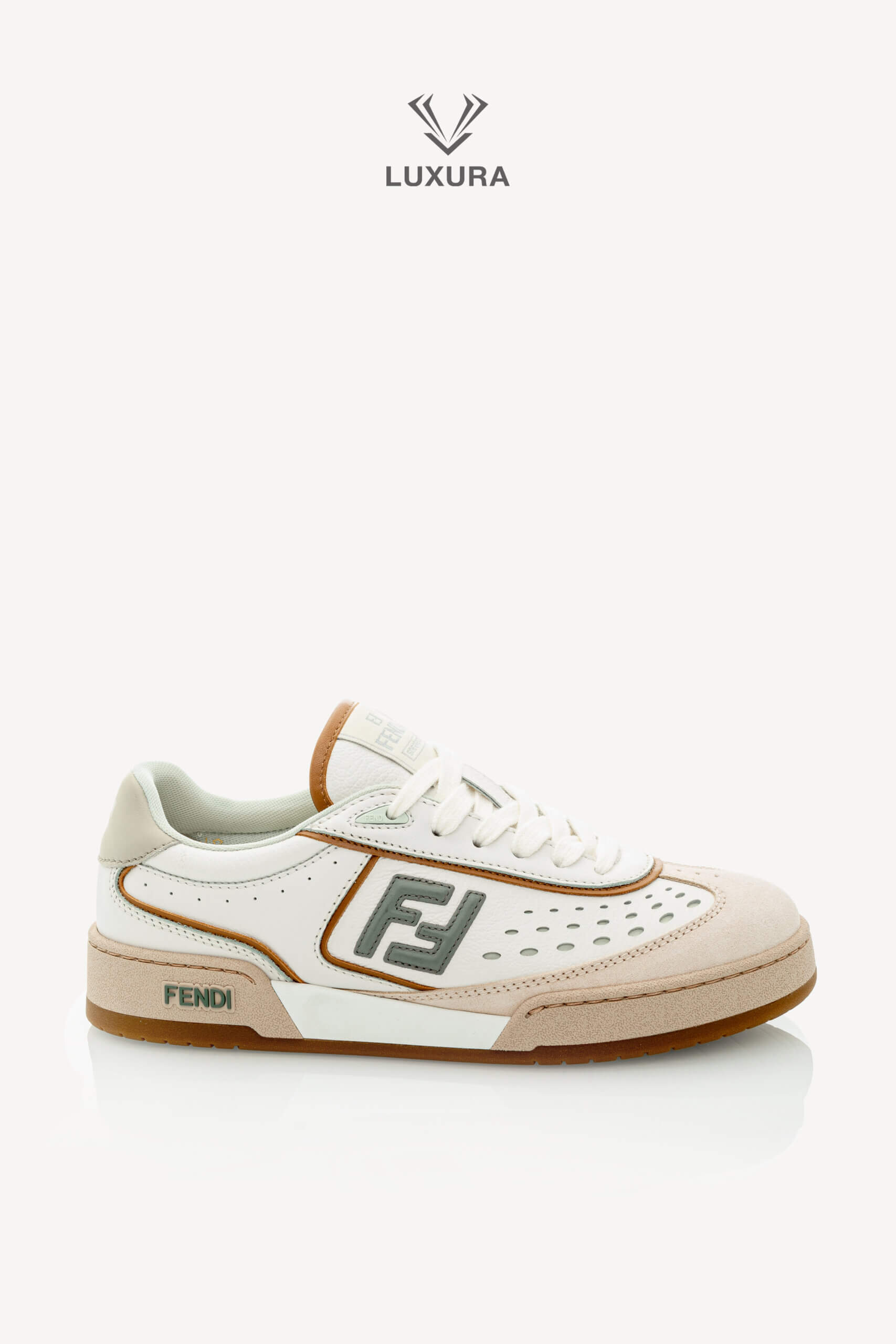 <span style="font-size: 10px;letter-spacing: .15em">NEW COLLECTION</span><br>            <strong>FENDI</strong><br>            <div style="margin-top:10px;font-size:16px">Match White and Brown leather and suede low tops 37</div><br> - Image 11