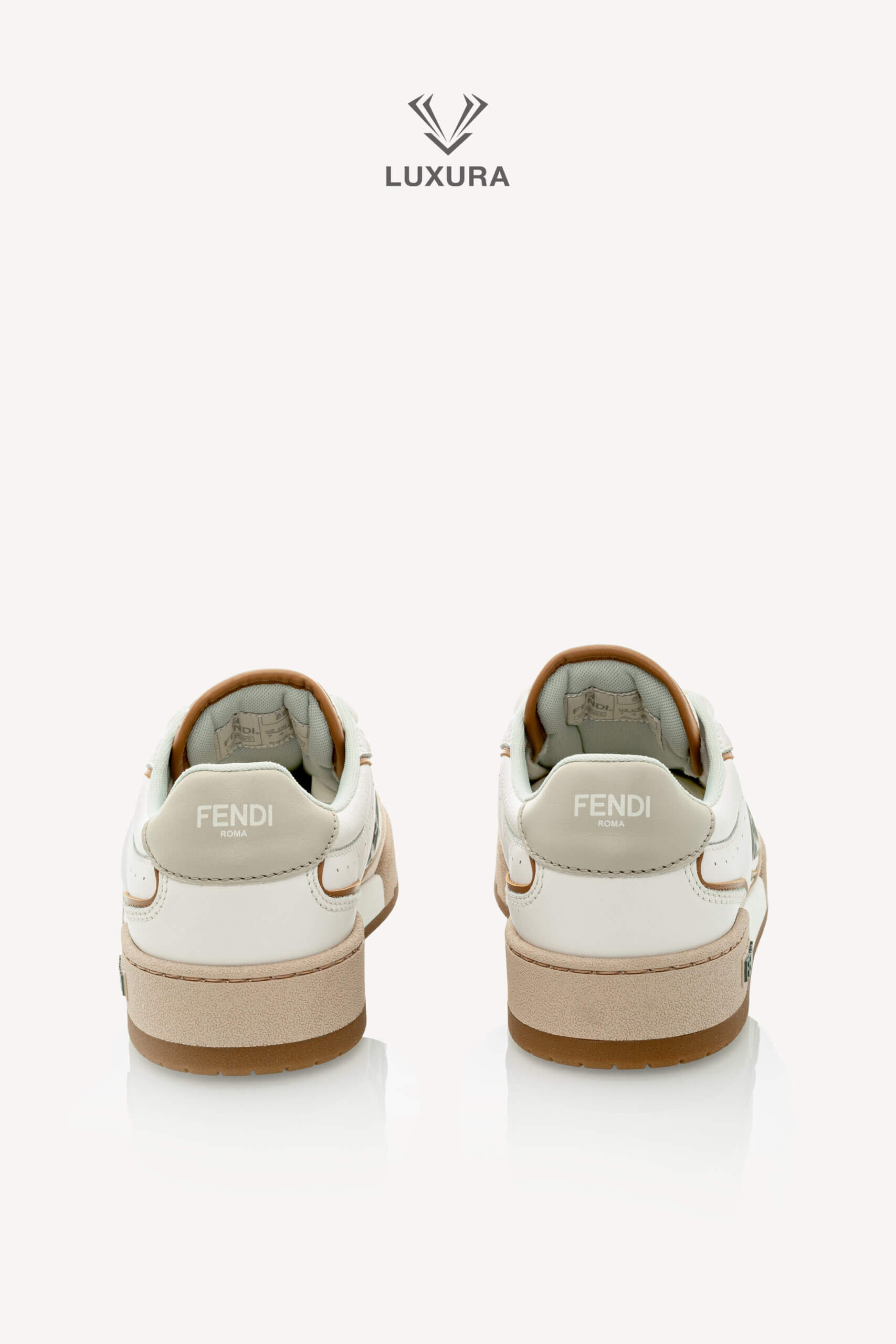 <span style="font-size: 10px;letter-spacing: .15em">NEW COLLECTION</span><br>            <strong>FENDI</strong><br>            <div style="margin-top:10px;font-size:16px">Match White and Brown leather and suede low tops 37</div><br> - Image 6
