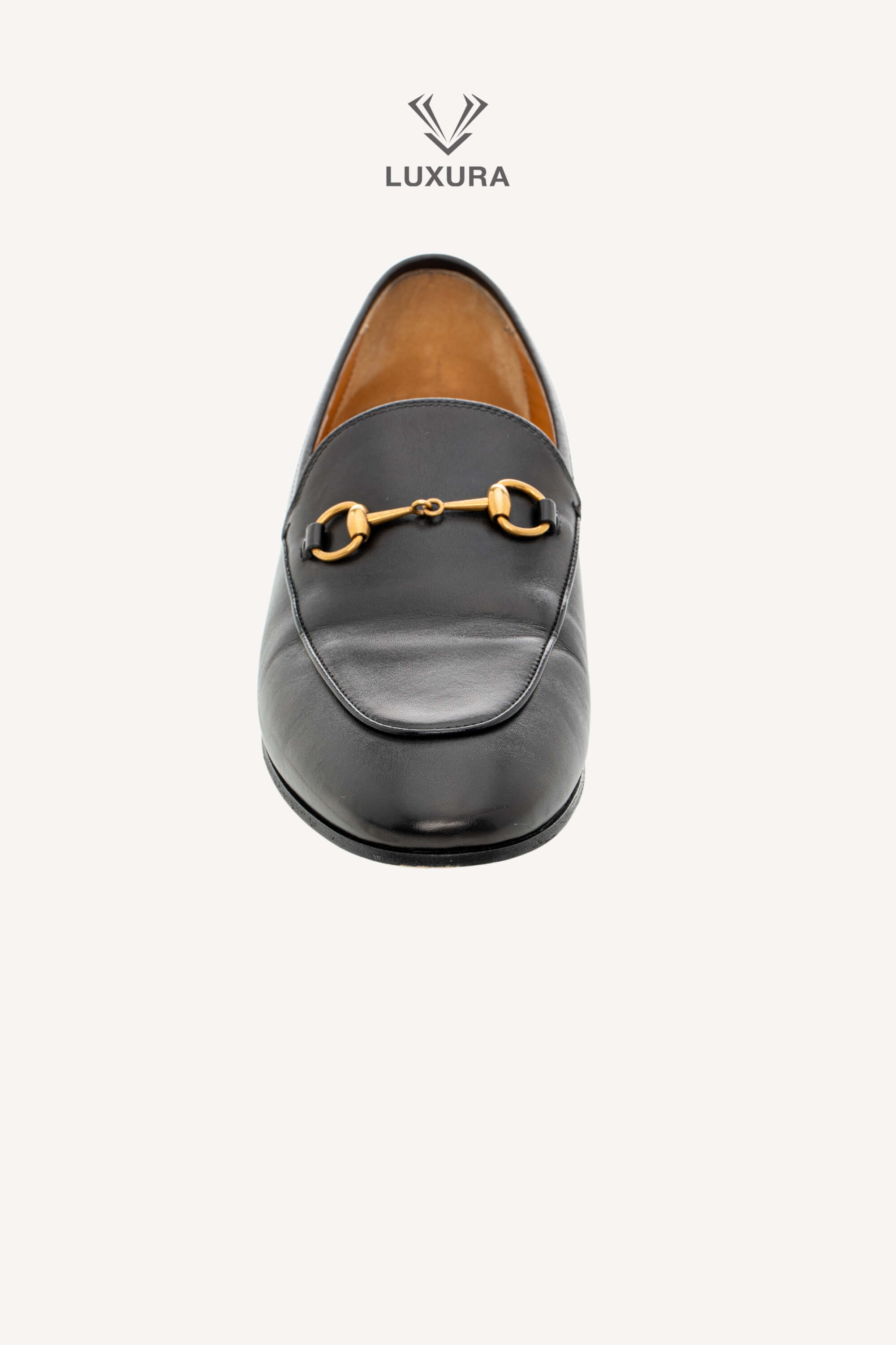 <span style="font-size: 10px;letter-spacing: .15em">BEST DEAL</span><br> <strong>GUCCI</strong><br> <div style="margin-top:10px;font-size:16px">Calfskin Jordaan Loafers Black 40.5</div><br> - Image 9