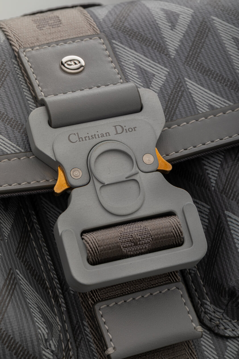 CHRISTIAN DIOR Hit The Road Flap Crossbody Bag Diamond Coated Canvas