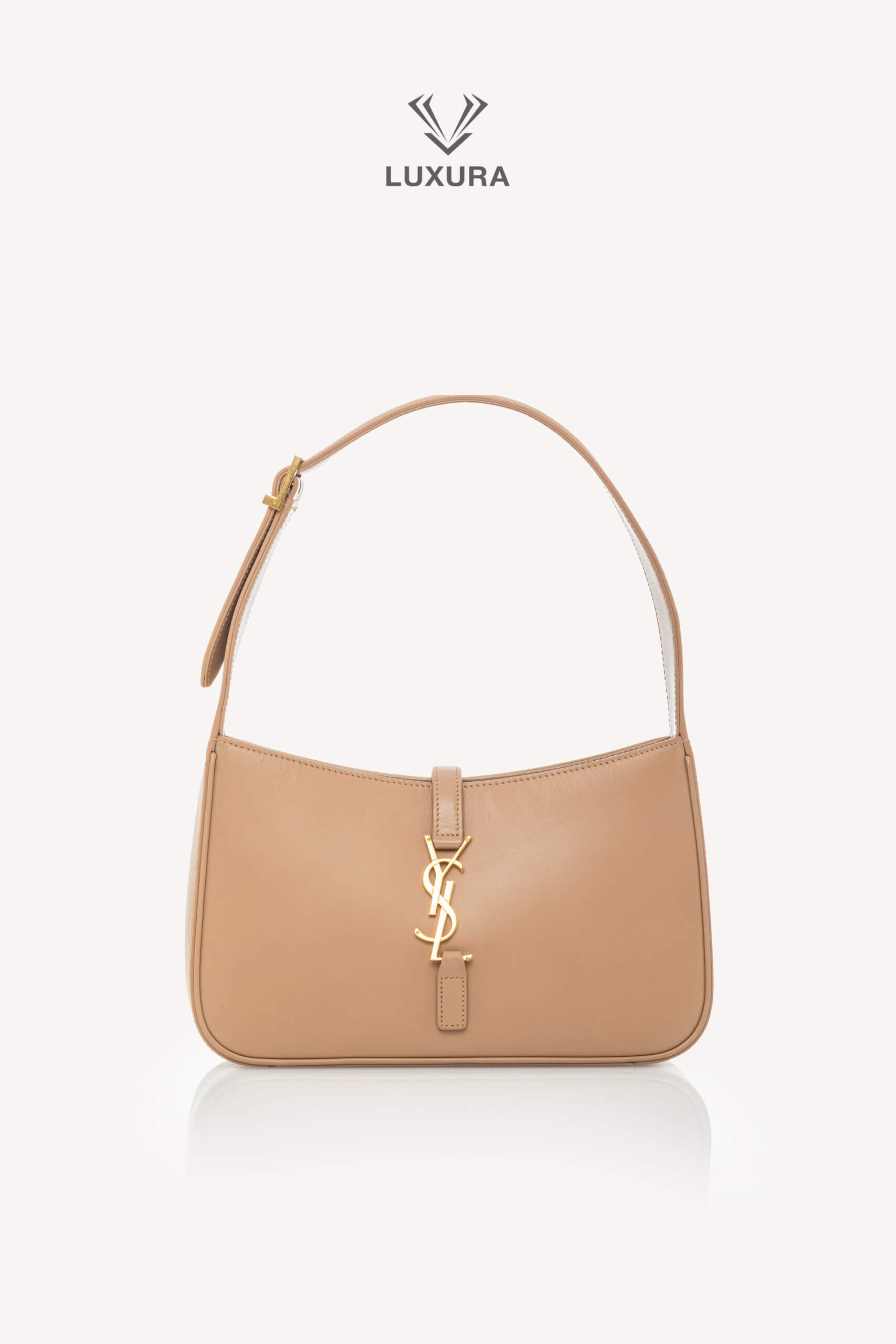 <span style="font-size: 10px;letter-spacing: .15em">NEW COLLECTION</span><br>            <strong>SAINT LAURENT</strong><br>            <div style="margin-top:10px;font-size:16px">Smooth Calfskin Le 5 A 7 Hobo Beige</div><br> - Image 8